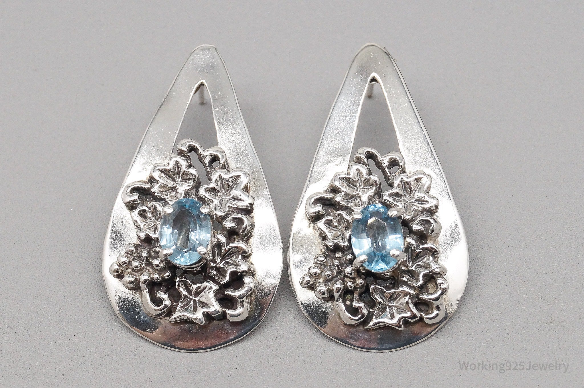 Vintage, Silver, Blue Topaz(?) sold Earrings