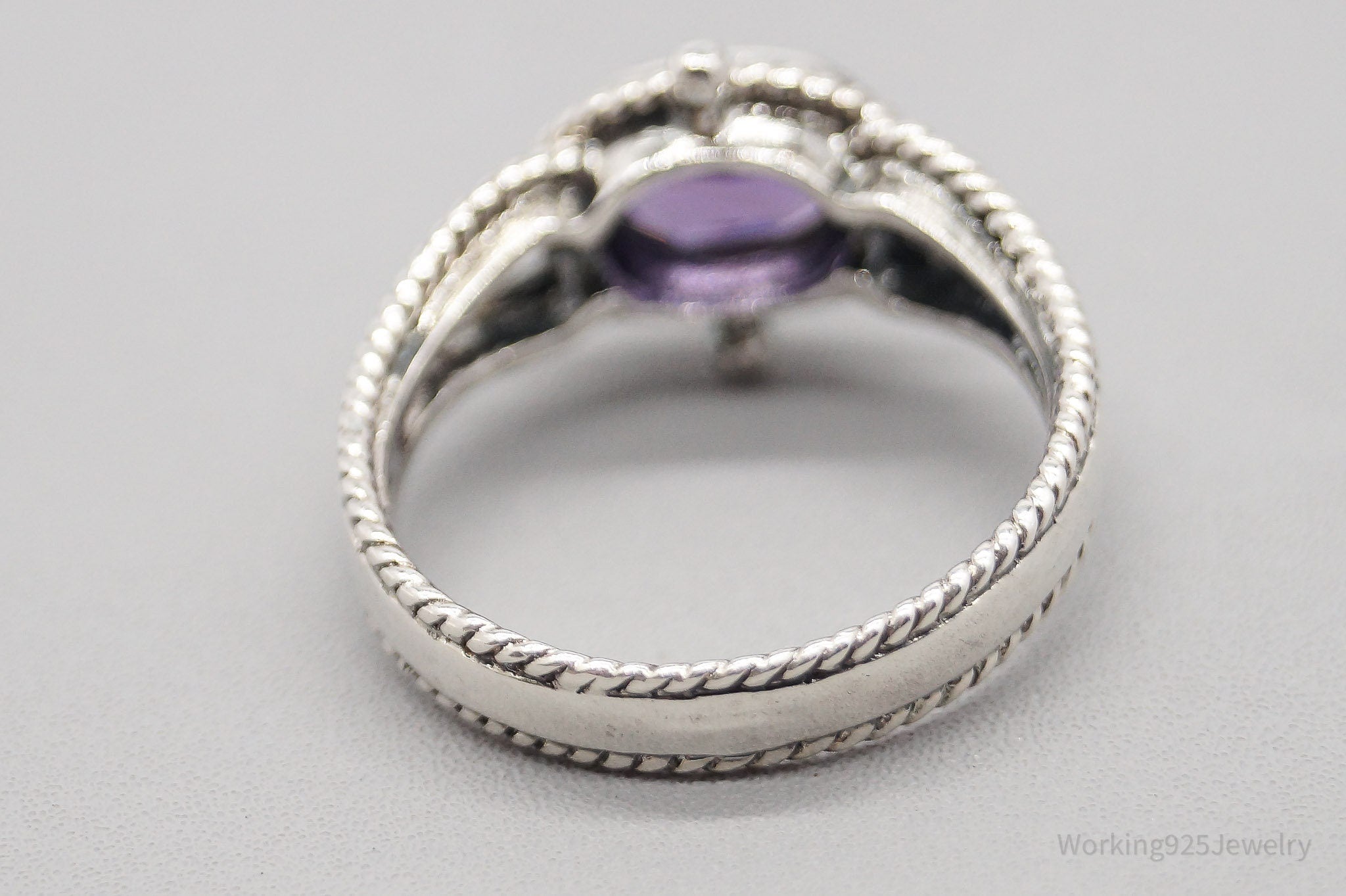 Vintage Amethyst Sterling Silver Ring - Size 10