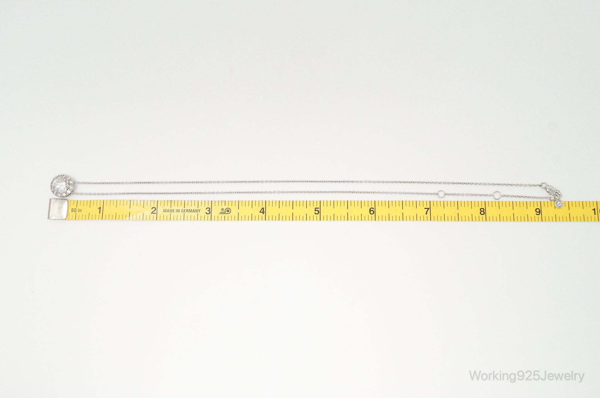 Vintage Large Cubic Zirconia Sterling Silver Necklace