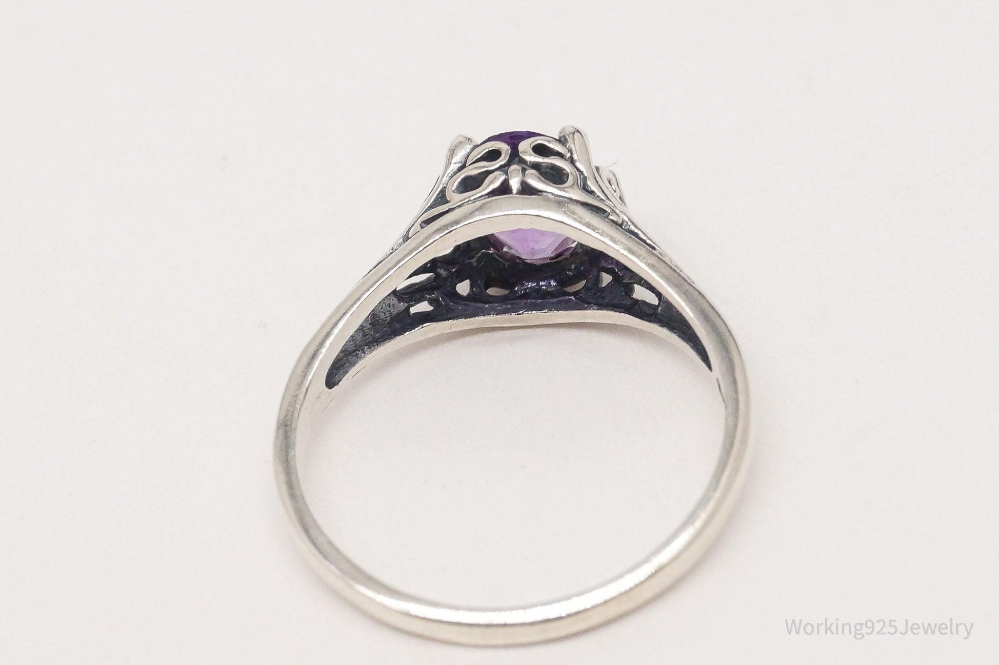 Vintage Designer KABANA Amethyst Sterling Silver Ring - Size 6