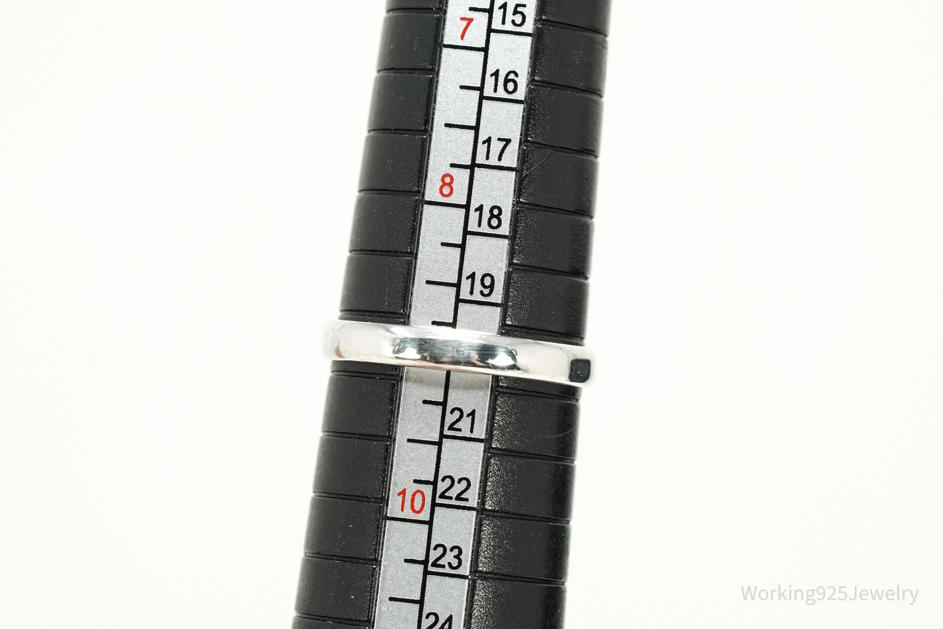 Vintage Sterling Silver Statement Ring • Large Paua Abalone Shell Inlay Size 9