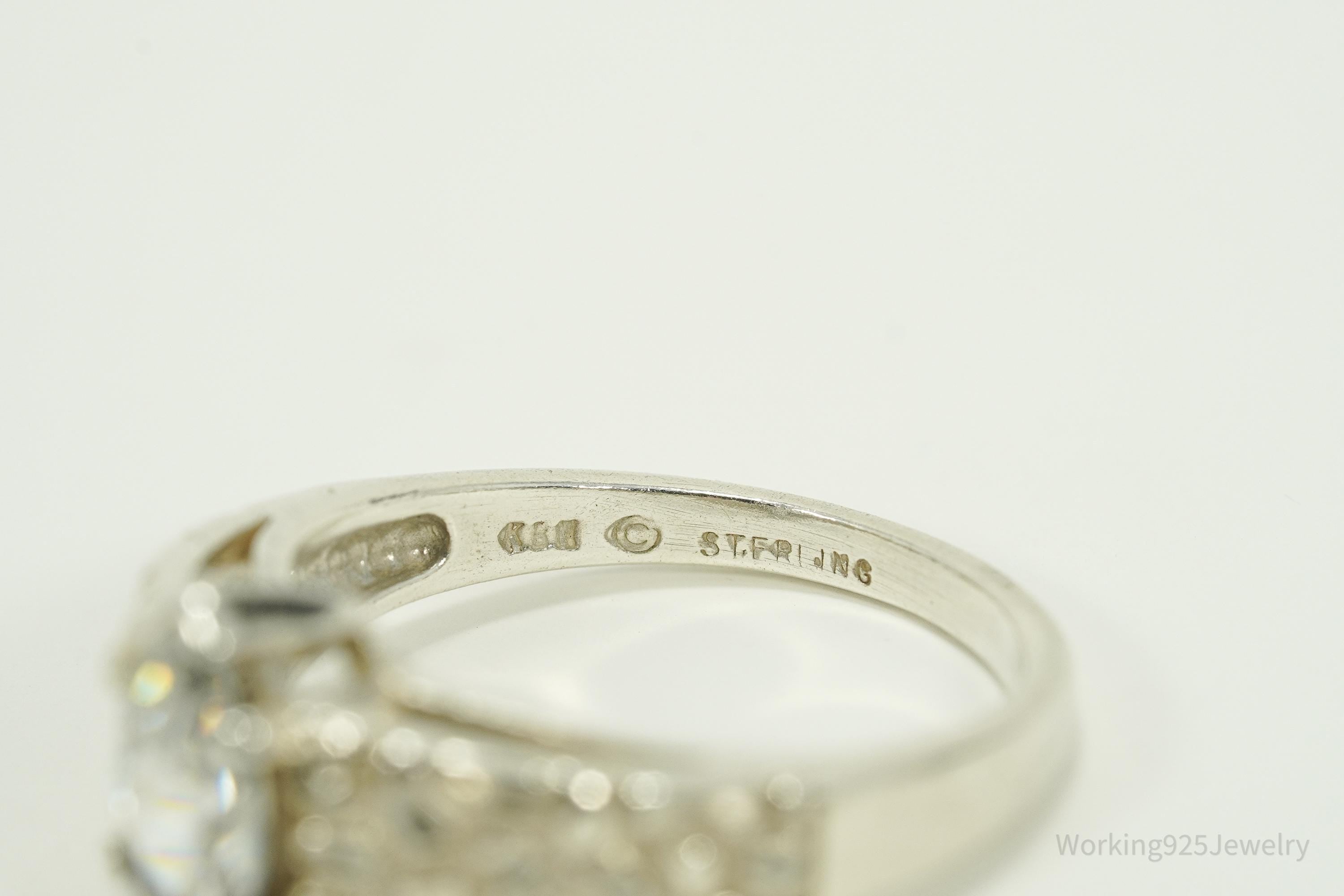 Vintage KABANA Cubic Zirconia Sterling Silver Ring - Size 7