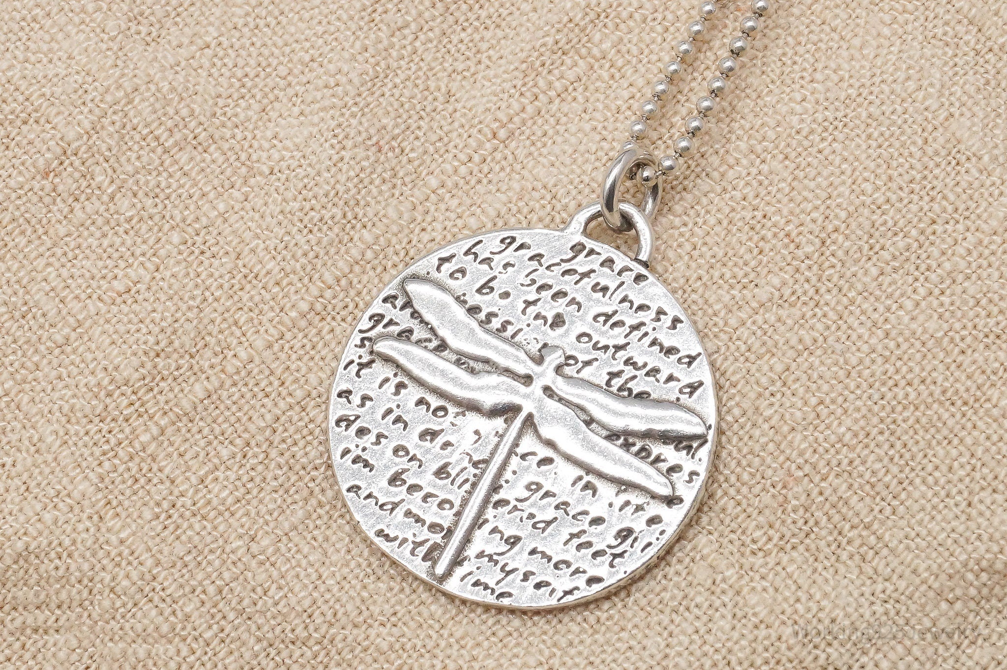 VTG "Grace" Dragonfly Sterling Silver Necklace 18"