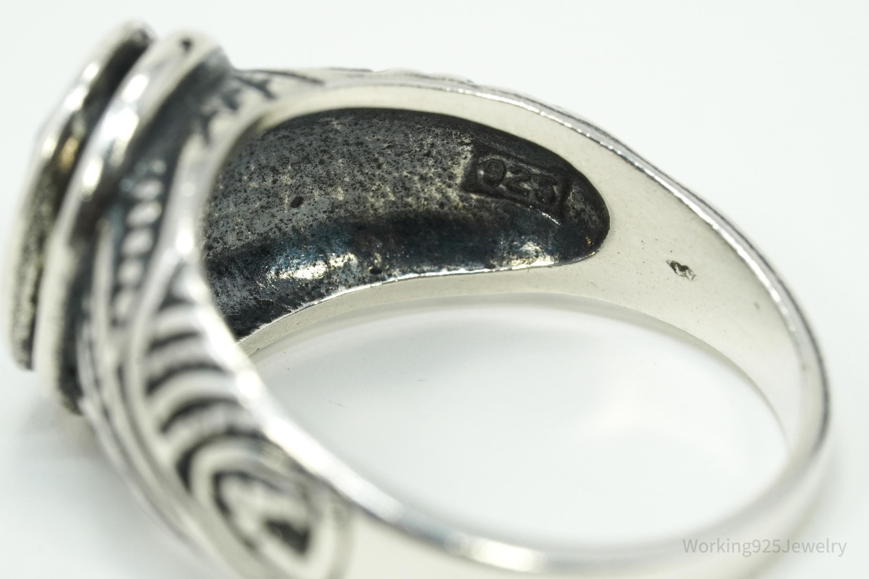 Vintage Purple Cubic Zirconia Sterling Silver Ring - Size 8