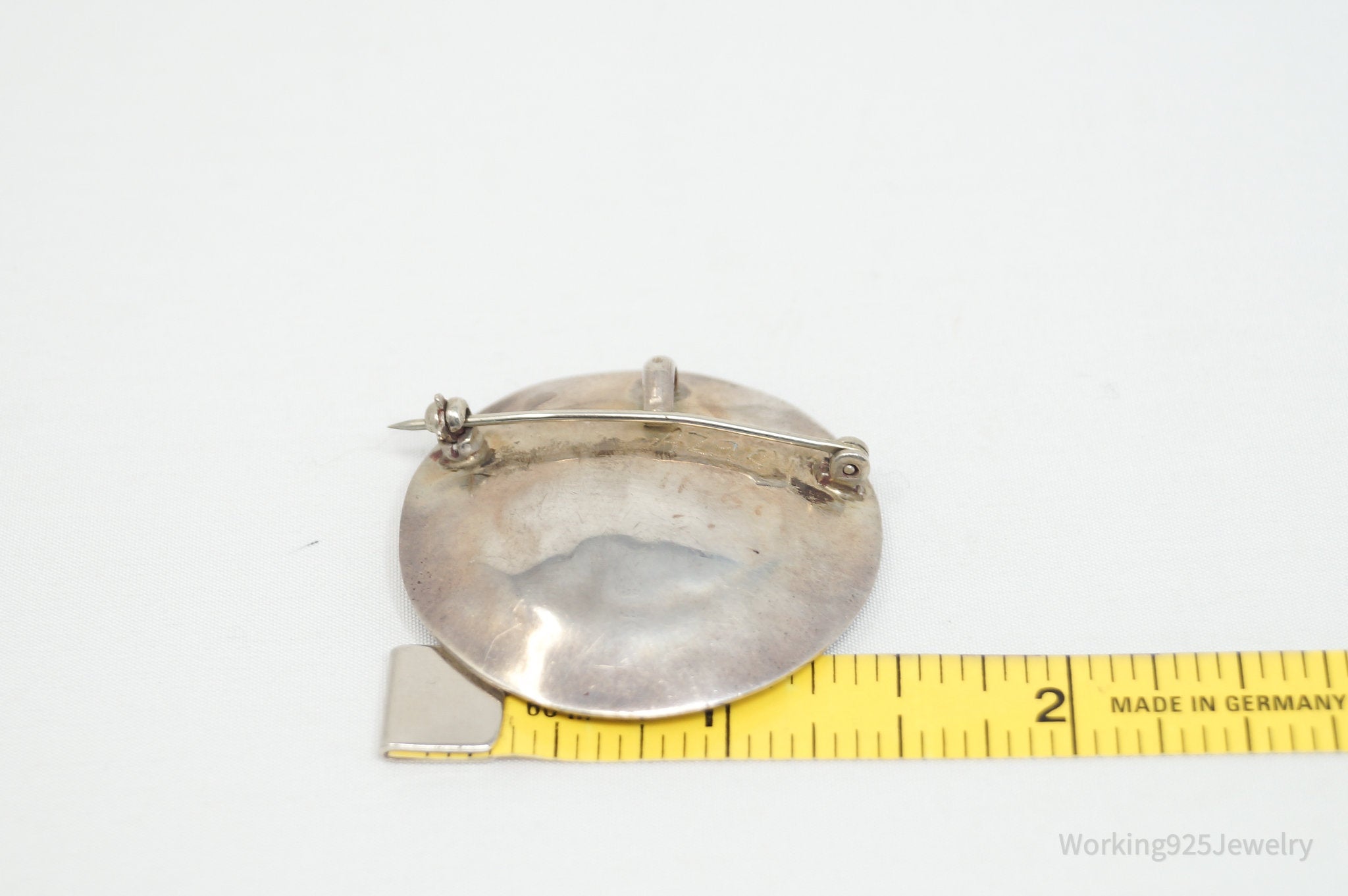 Vintage Native American Azqay Brass Sterling Silver Brooch Pendant