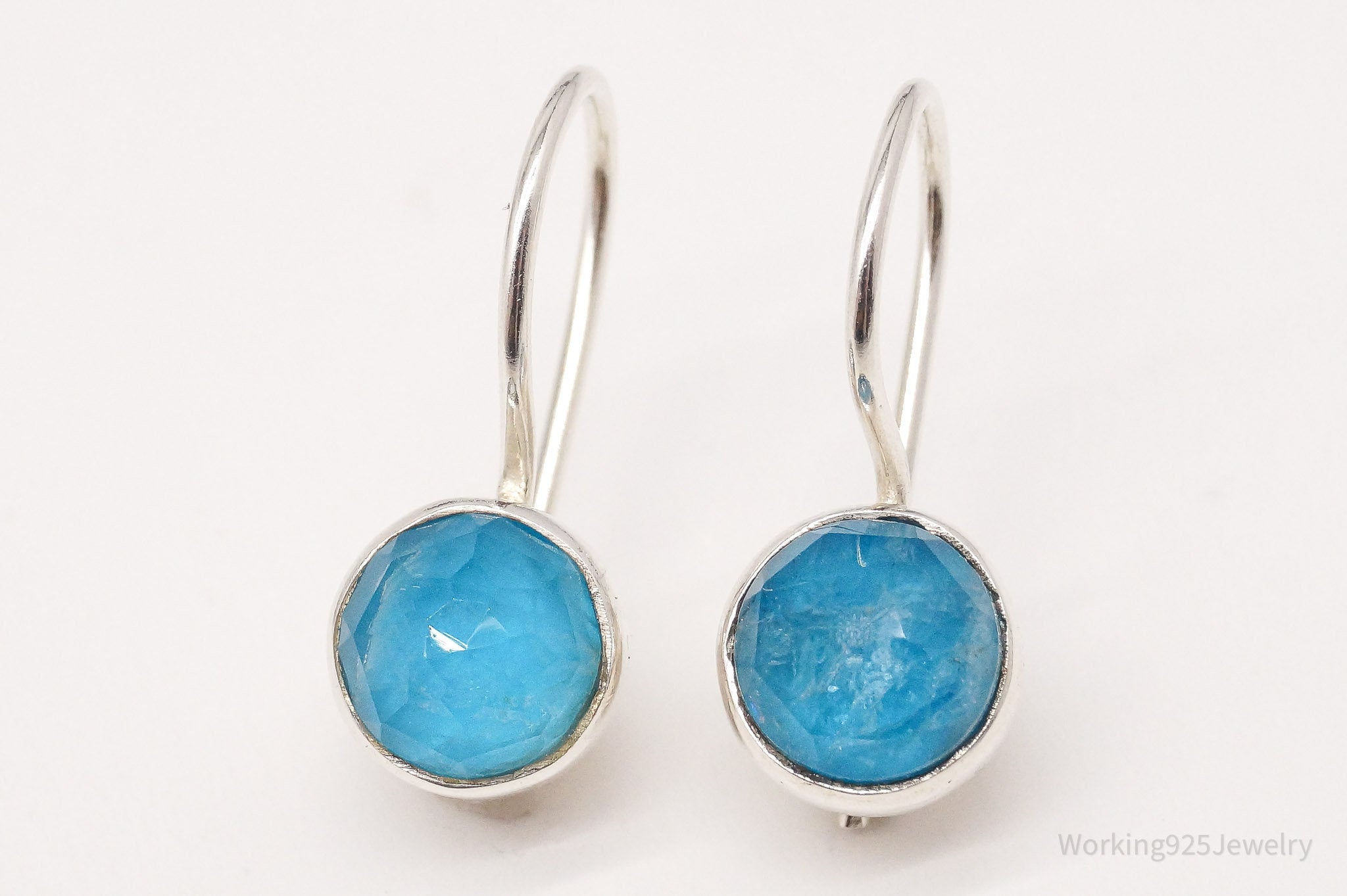 Vintage Blue Apatite Sterling Silver Earrings