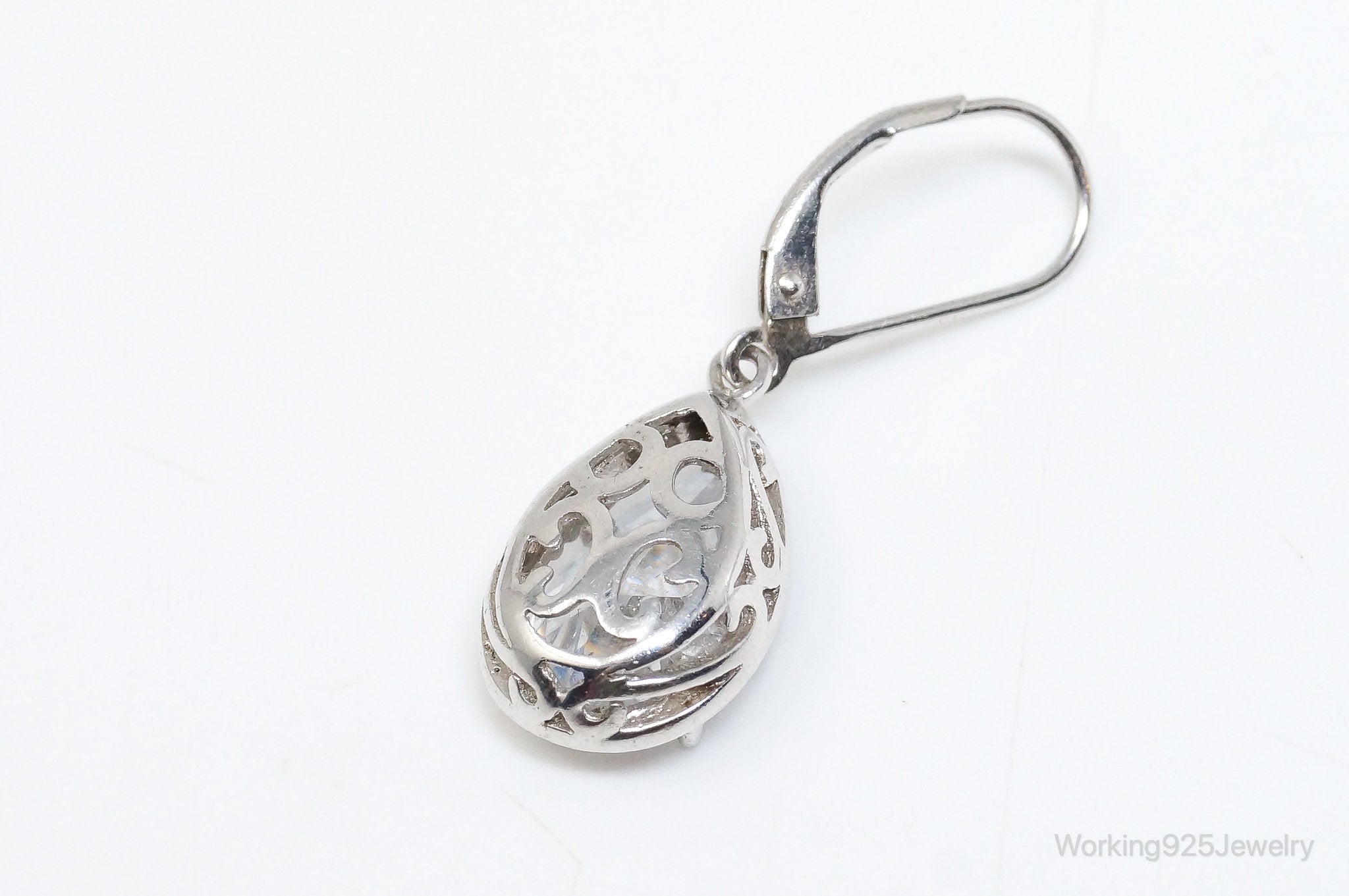 Vintage Designer JCM Cubic Zirconia Sterling Silver Earrings