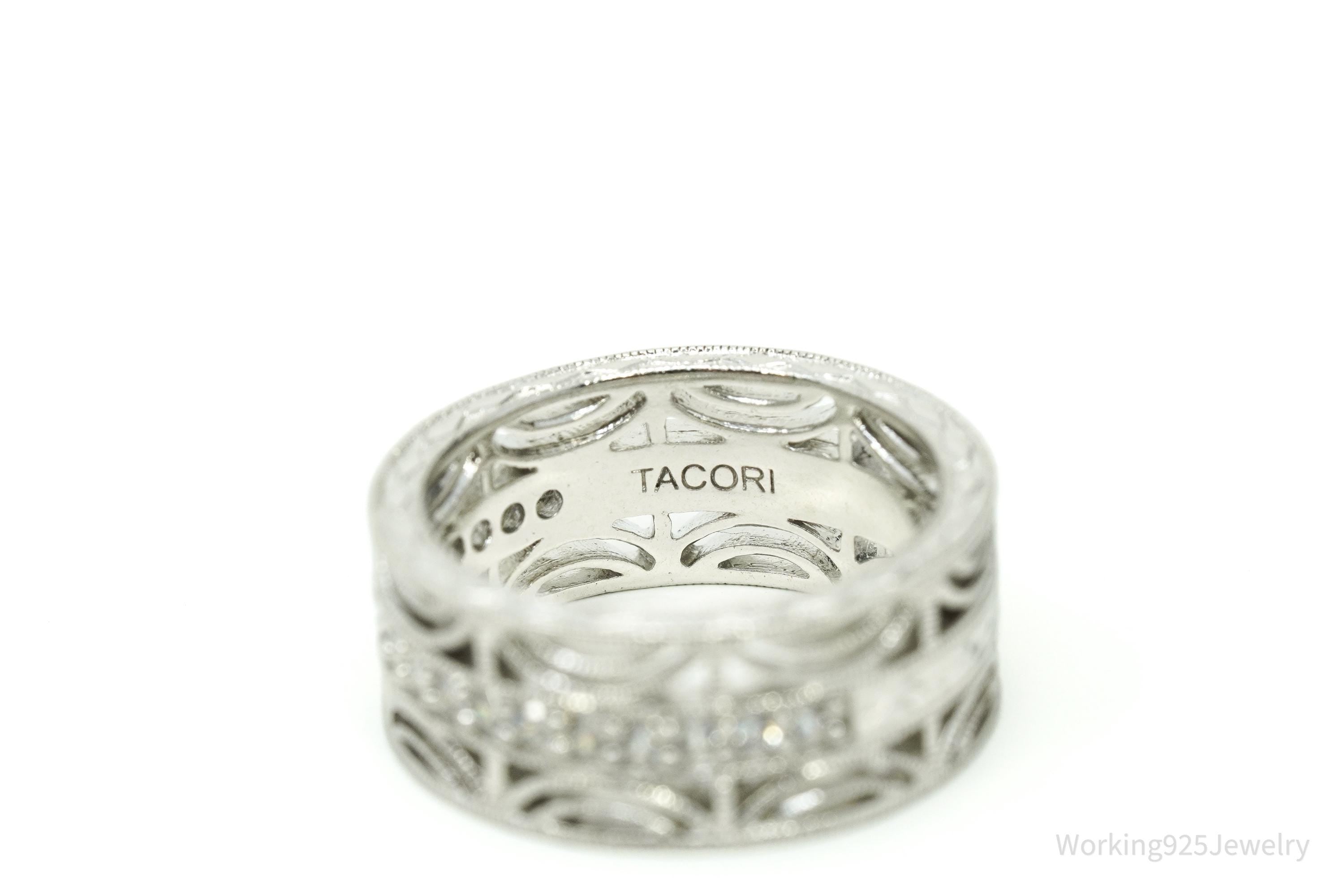 Designer TACORI Cubic Zirconia Sterling Silver Ring - Size 8