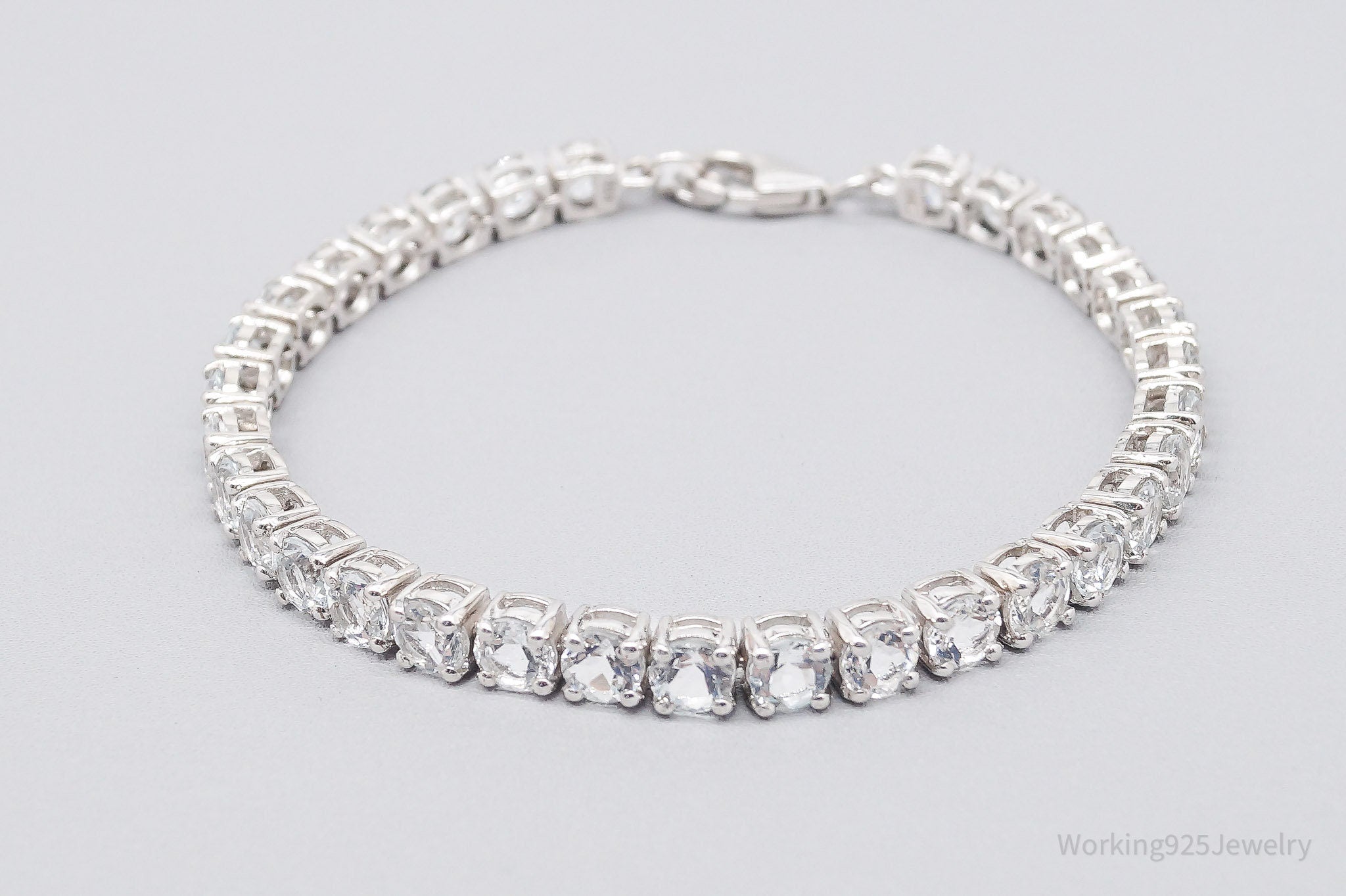 JTV TGGC Large White Topaz Sterling Silver Bracelet - 7.75"