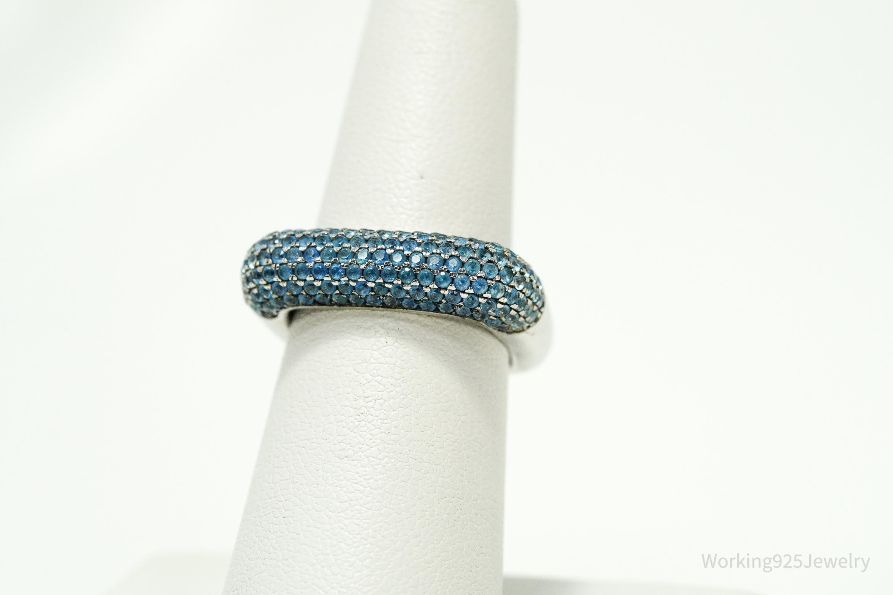 Vintage Blue Topaz Sterling Silver Ring - Size 6.25