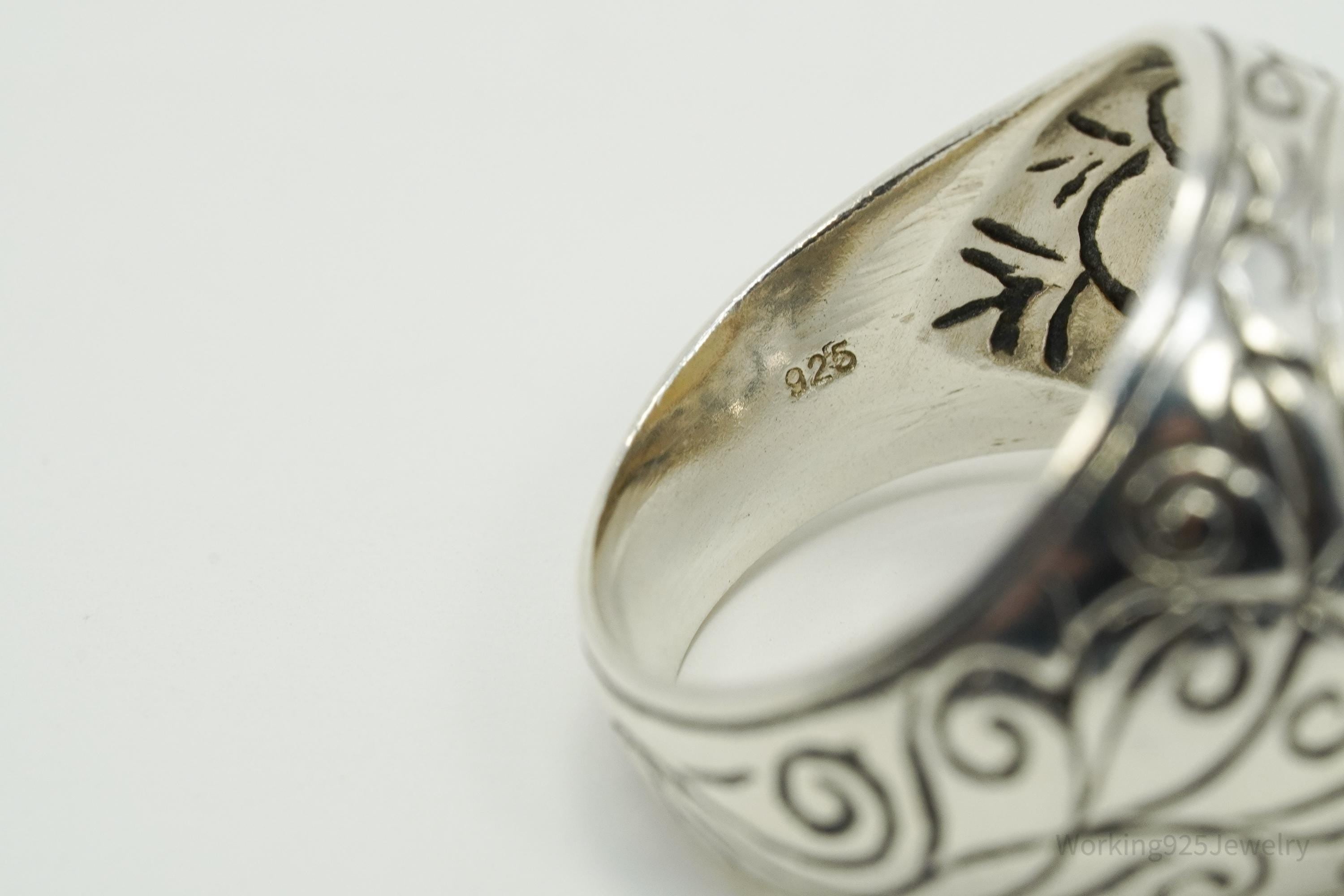 Vintage Pearl Sterling Silver Ring Size 8.25