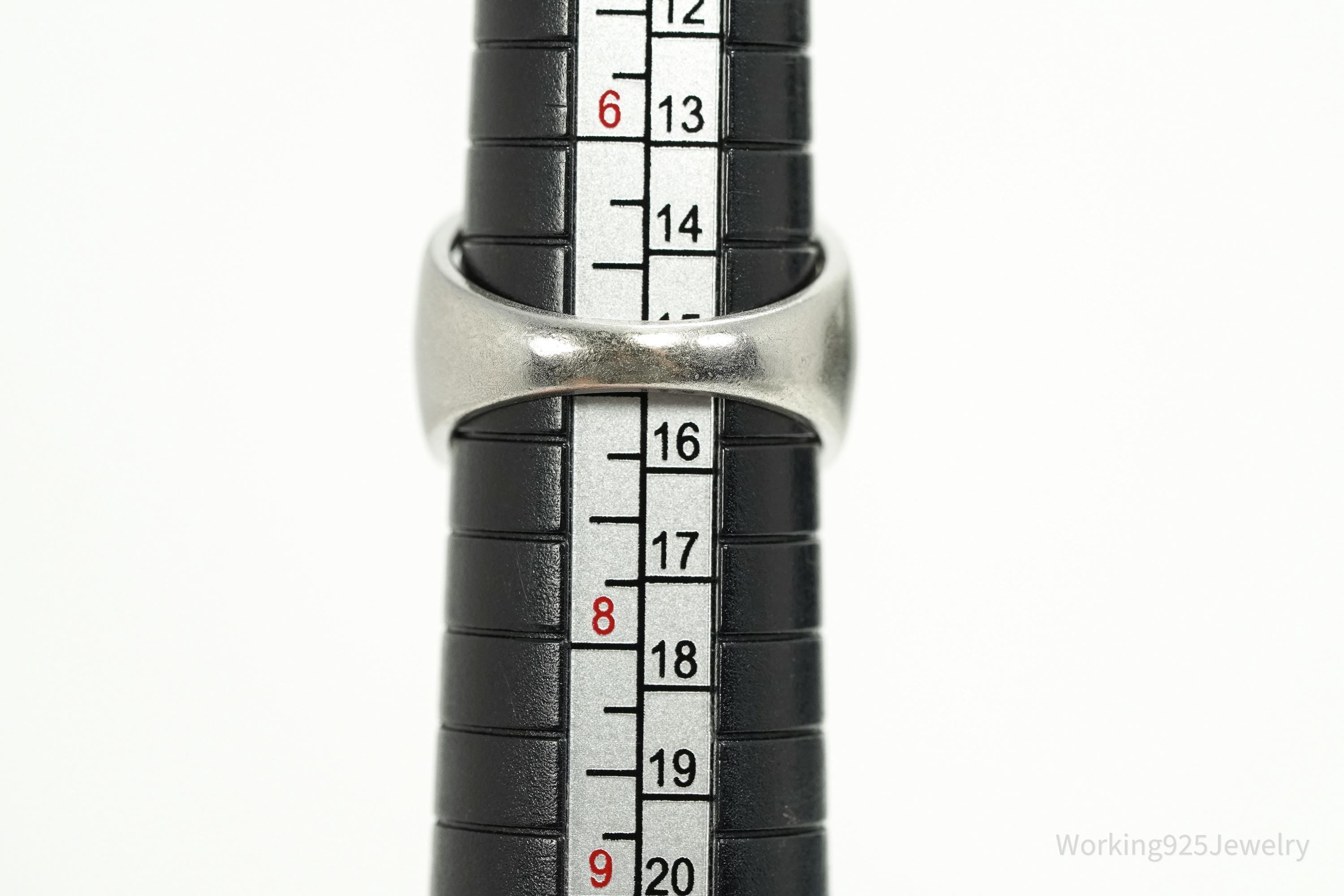 Vintage Ross Simons Art Deco Style Sterling Silver Band Ring - Size 7