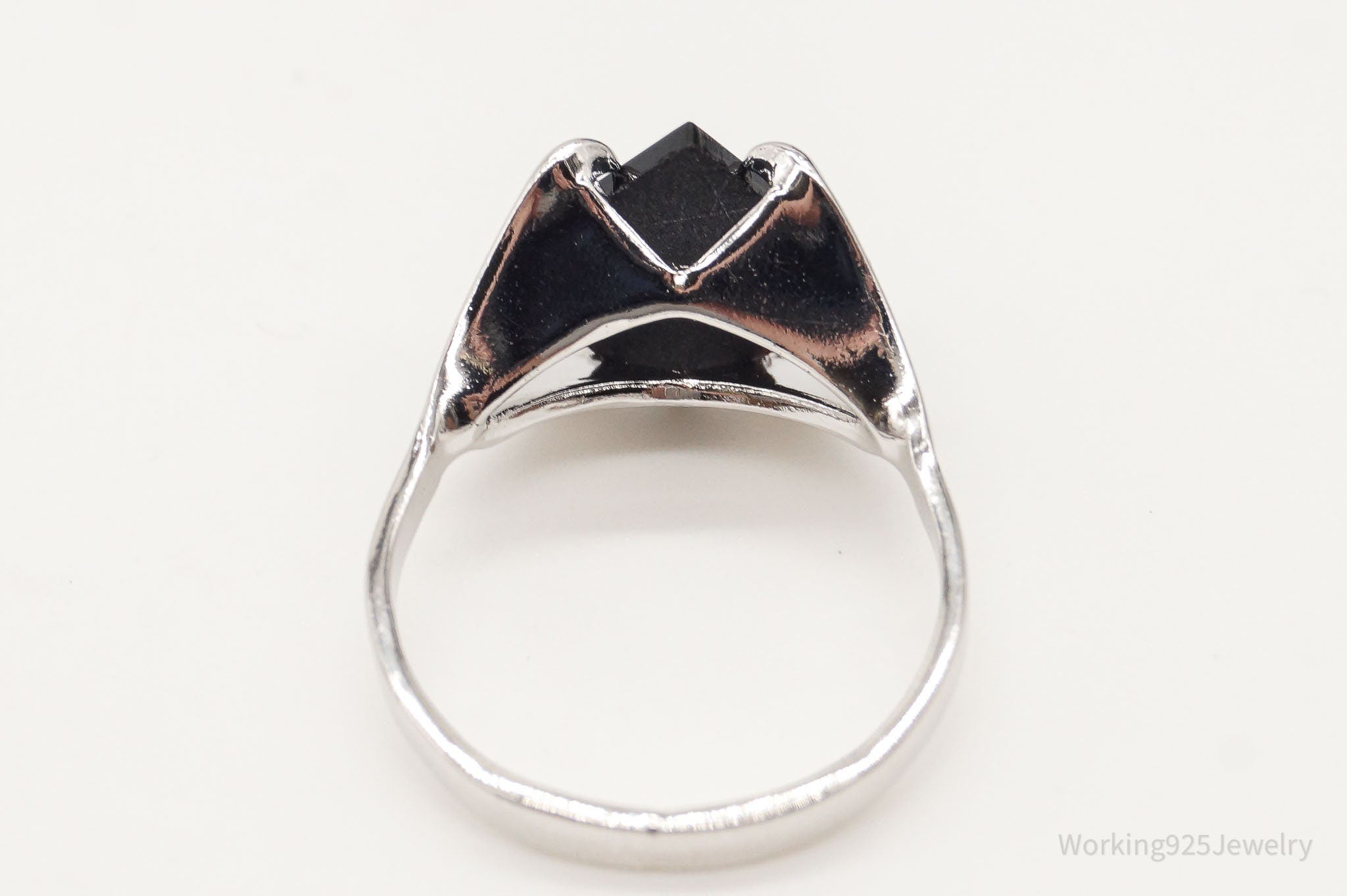 Vintage Espo Hematite Sterling Silver Ring - Size 4.75