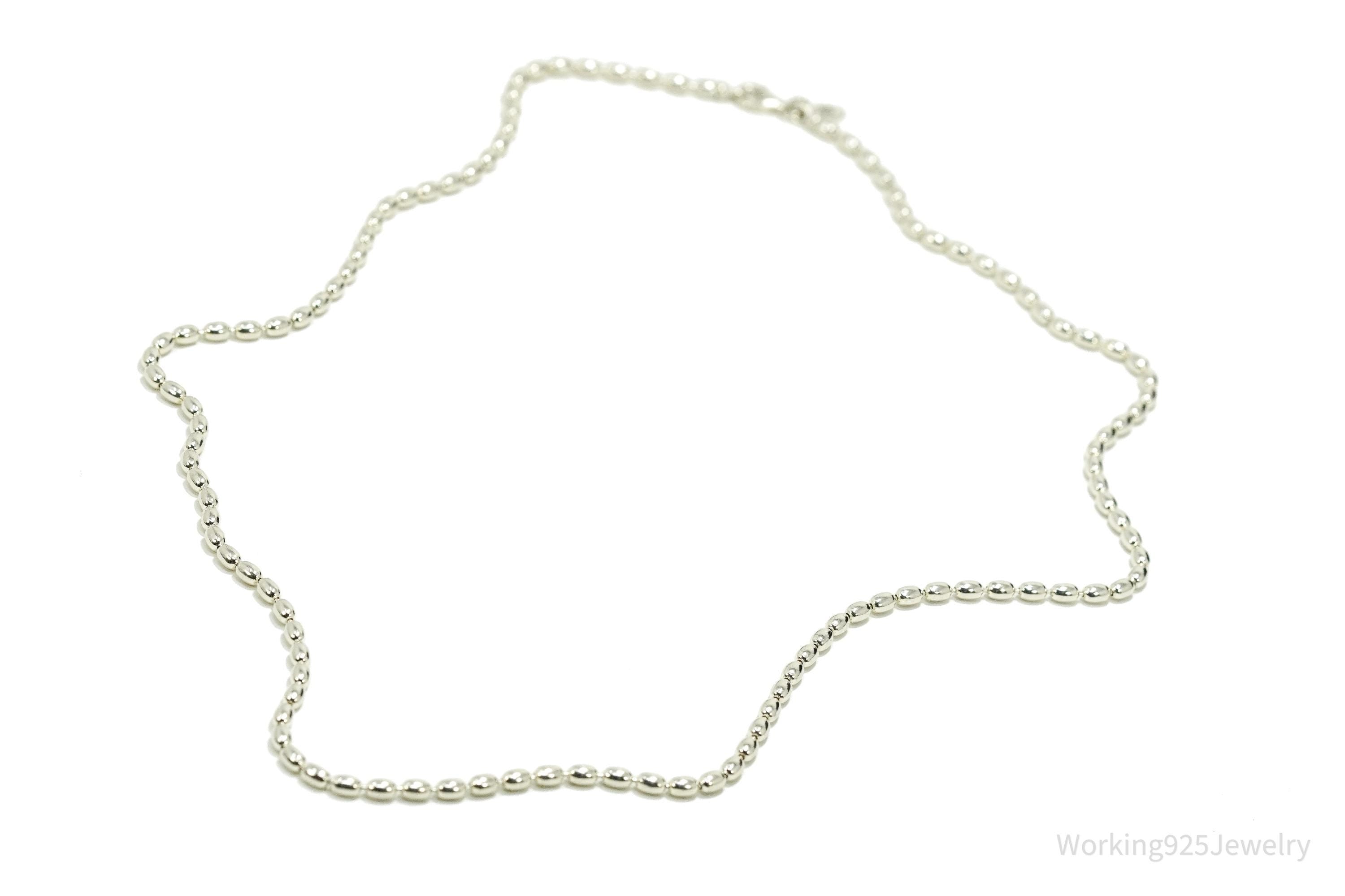 Designer Pandora Retired Rice Chain Sterling Silver Necklace - 23"