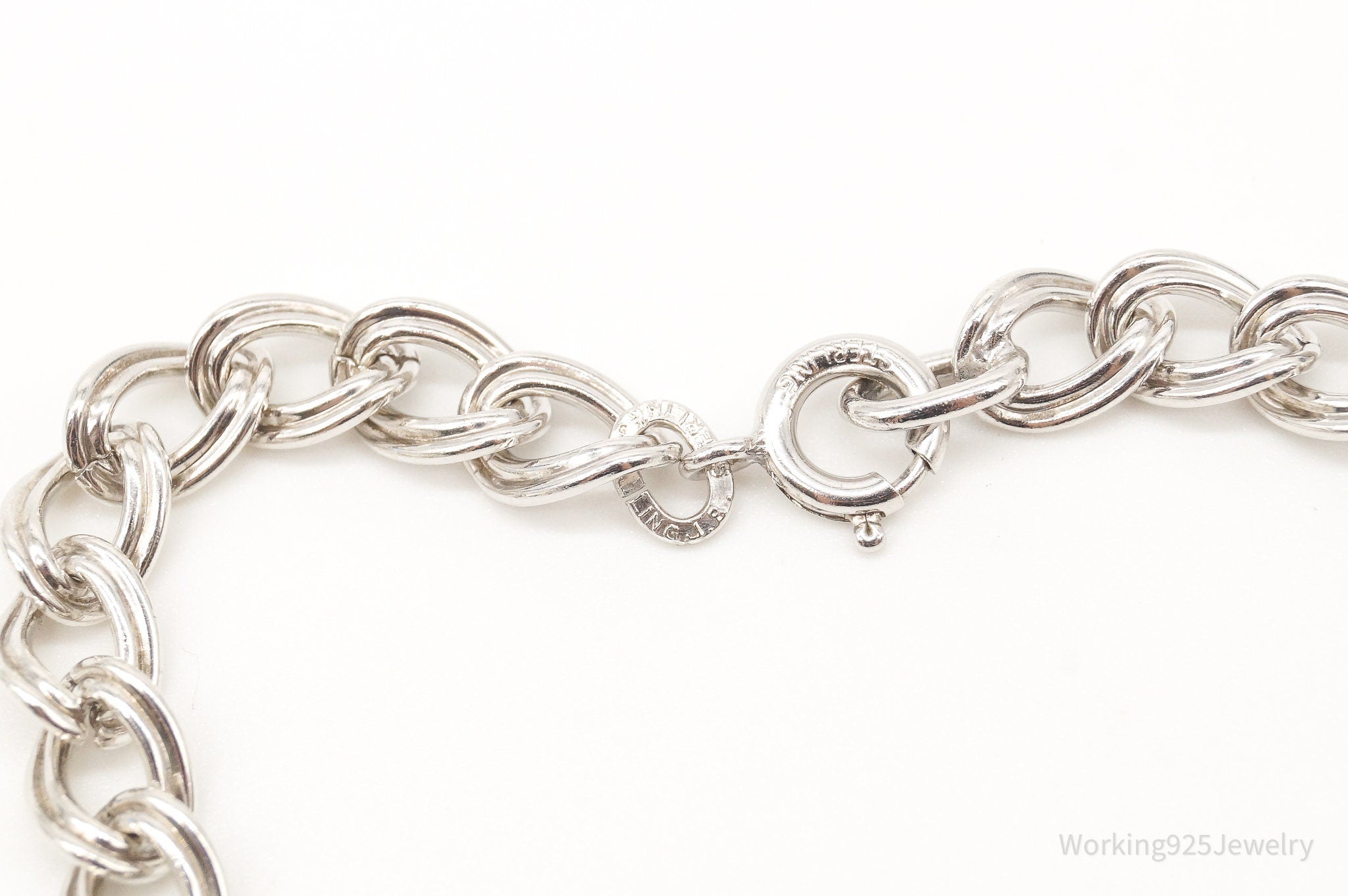 Antique JB Sterling Silver Chainlink Bracelet | Working 925 Jewelry