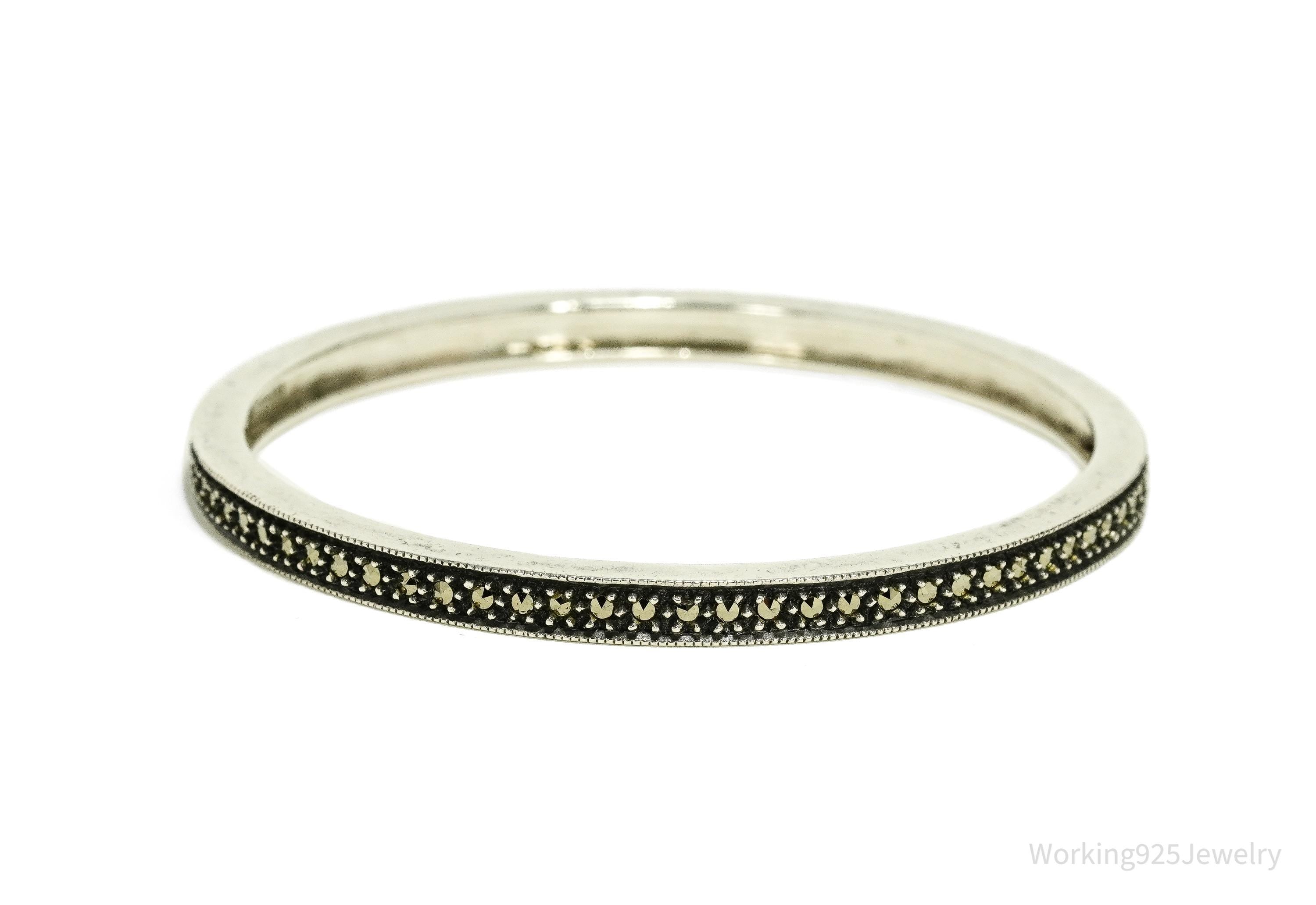 Vintage Judith Jack Marcasite Sterling Silver Bracelet 8"