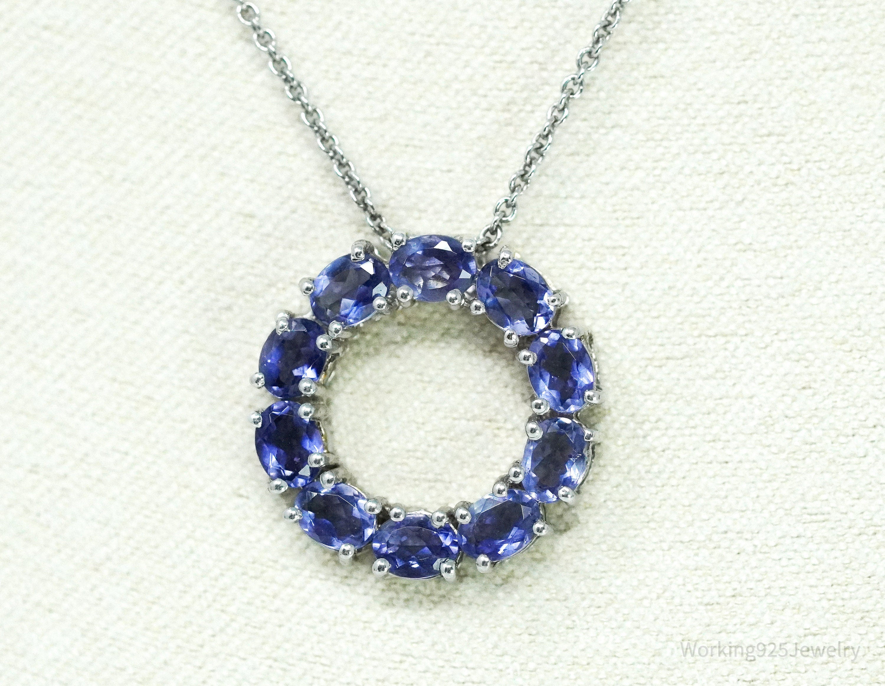 Tanzanite Sterling Silver Necklace 18"