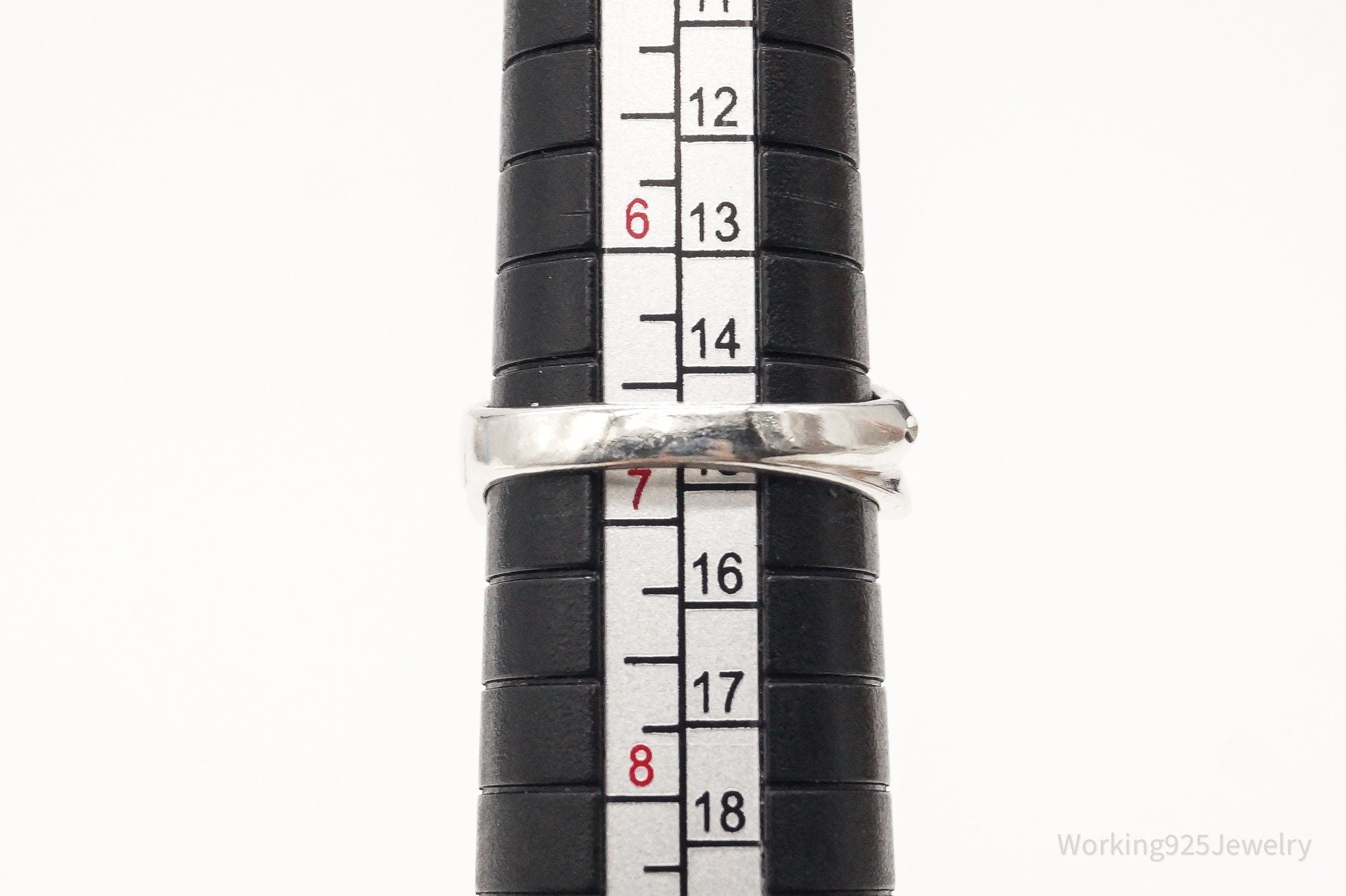 Vintage Large Smoky Topaz Sterling Silver Ring - Size 6.75