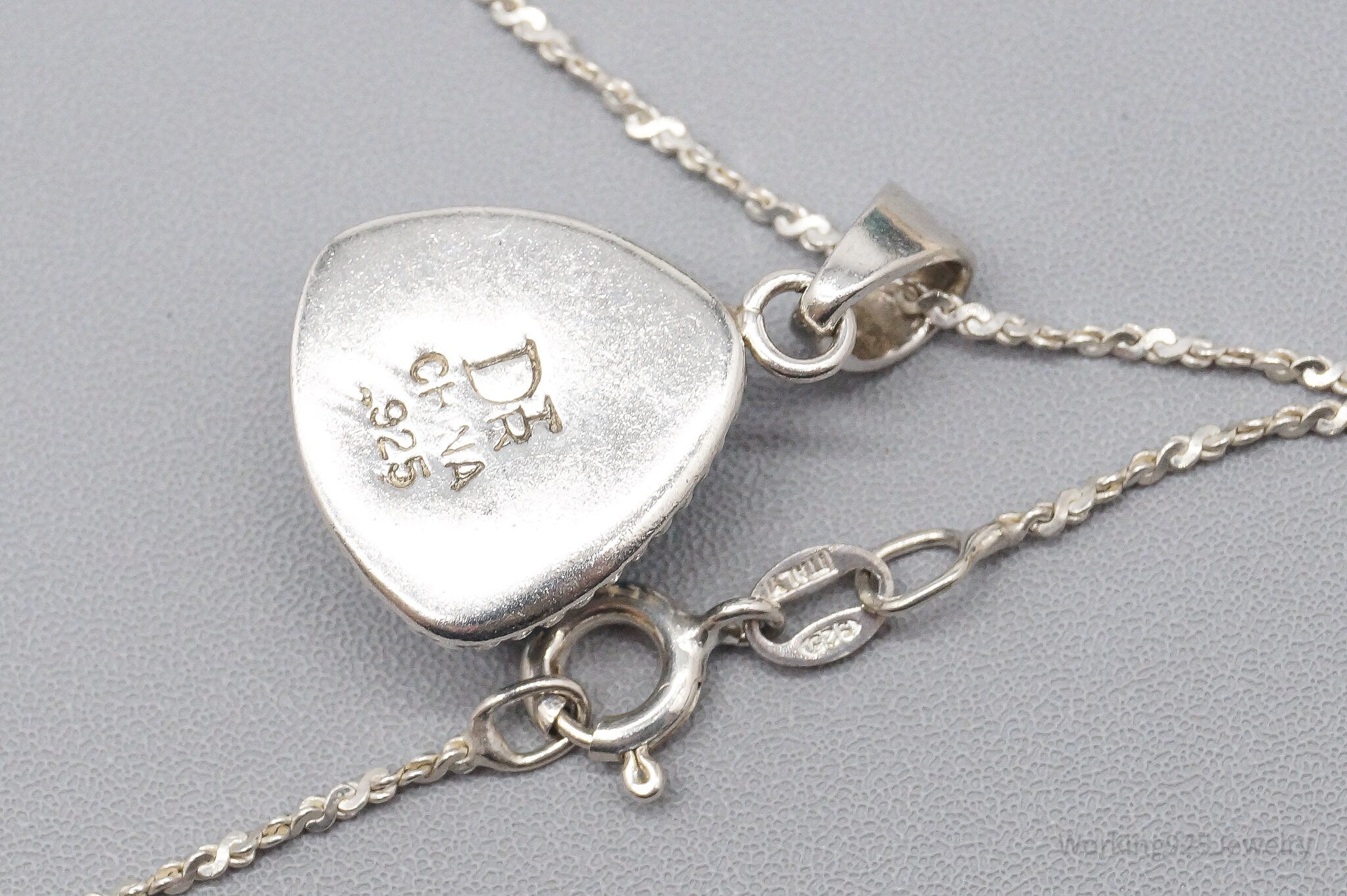 Vintage Southwestern Desert Rose Trading Turquoise Sterling Silver Necklace 20"