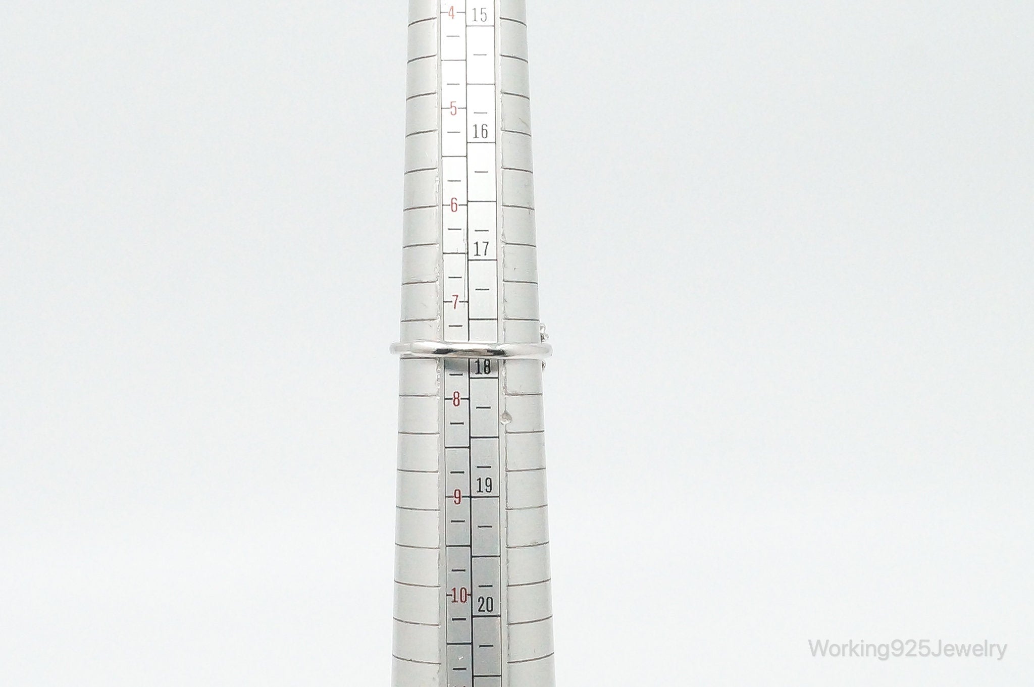 Blue Topaz Cubic Zirconia Branch & Leaves Sterling Silver Ring - Size 7.5 Adj.