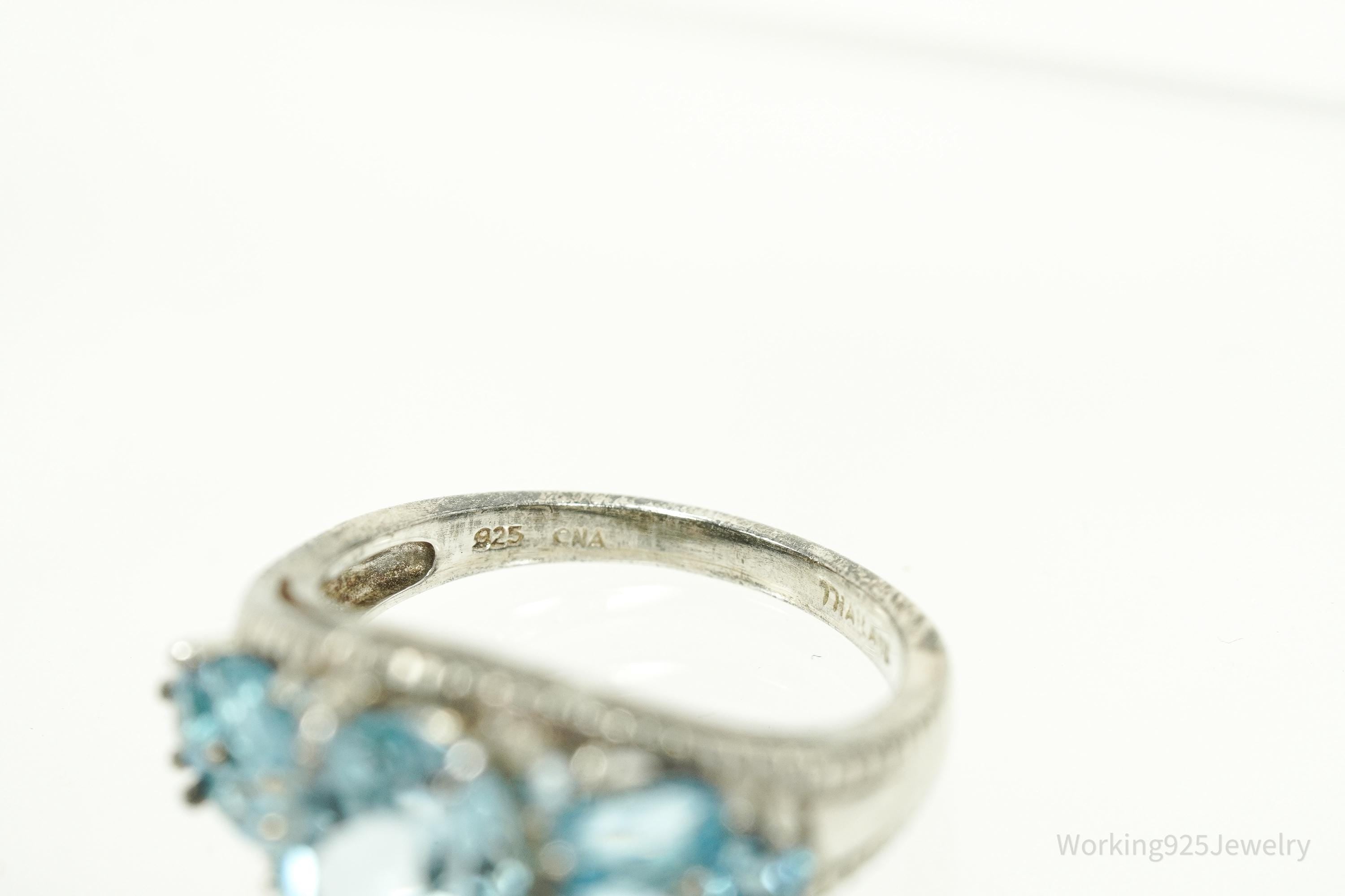 Vintage Blue Topaz Sterling Silver Ring - Size 5