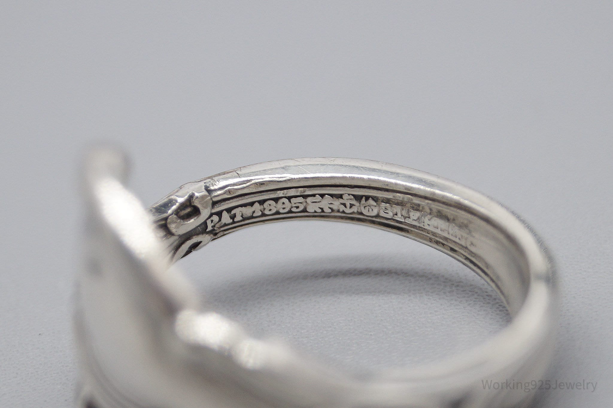 Antique GORHAM 1895 Sterling Silver Wrap Spoon Ring - Size 10