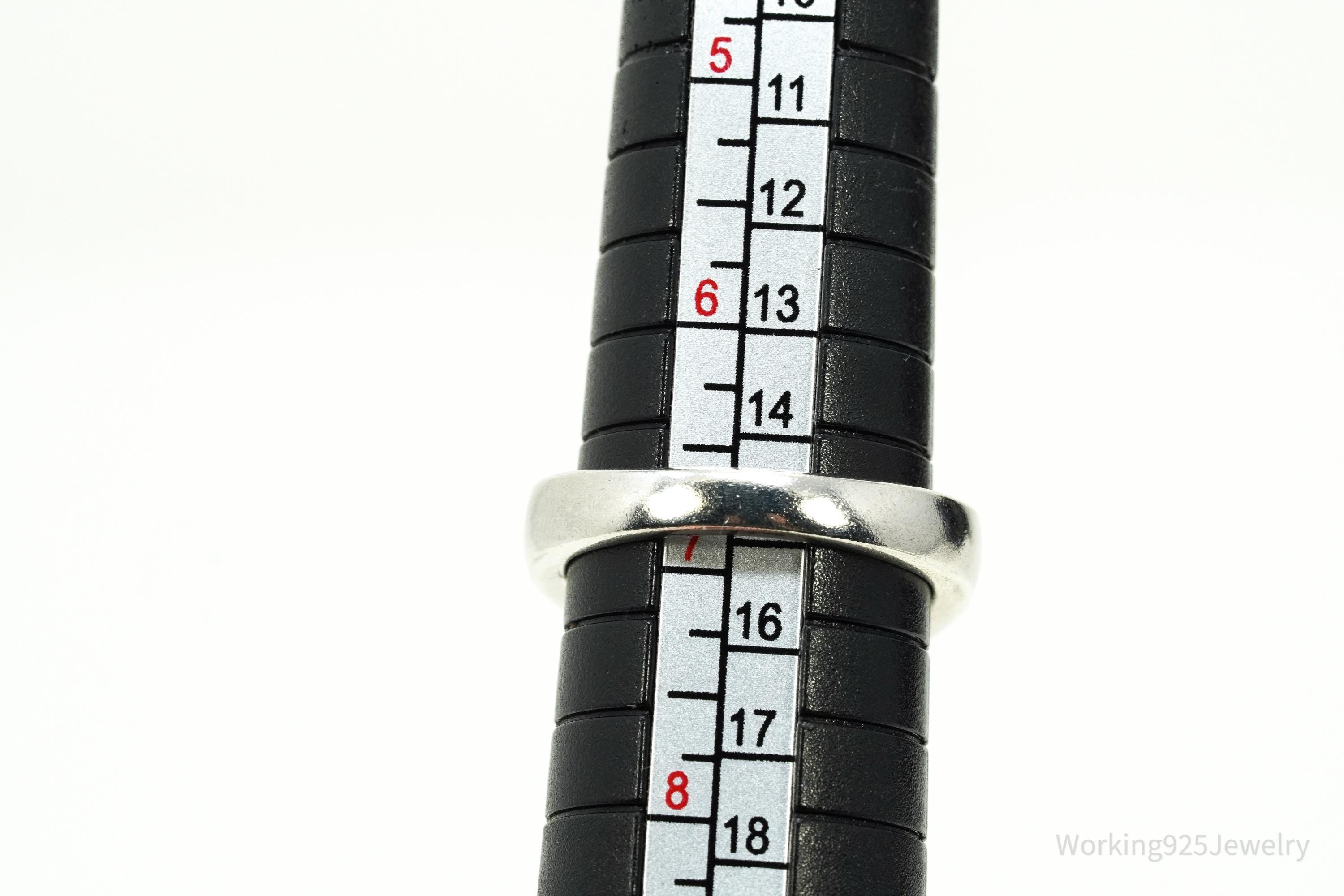 Lab Blue Spinel Rhodium Over Sterling Silver Ring Size 6.75