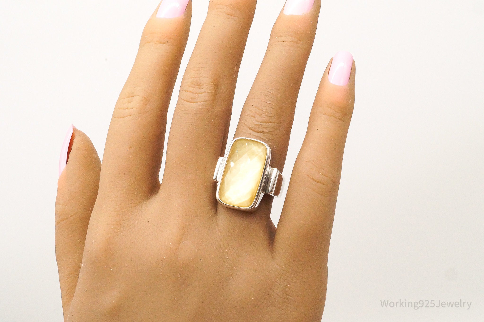 DSGN Whitney Kelly Doublet Yellow MOP Sterl. Sil. Ring 7.25