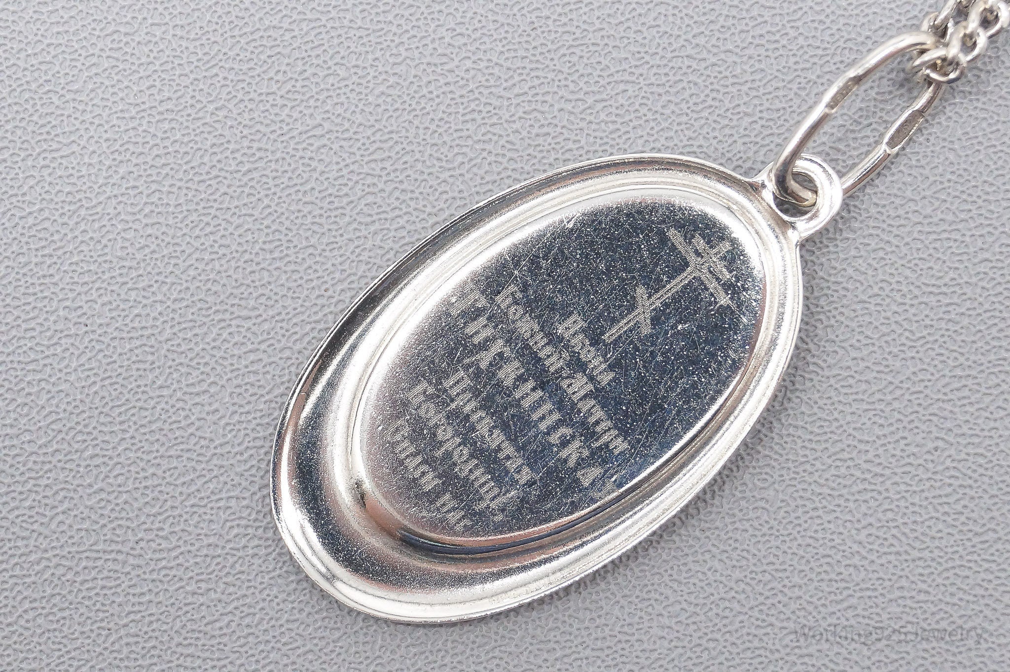 Antique Mary & Jesus Sterling Silver Necklace 17"