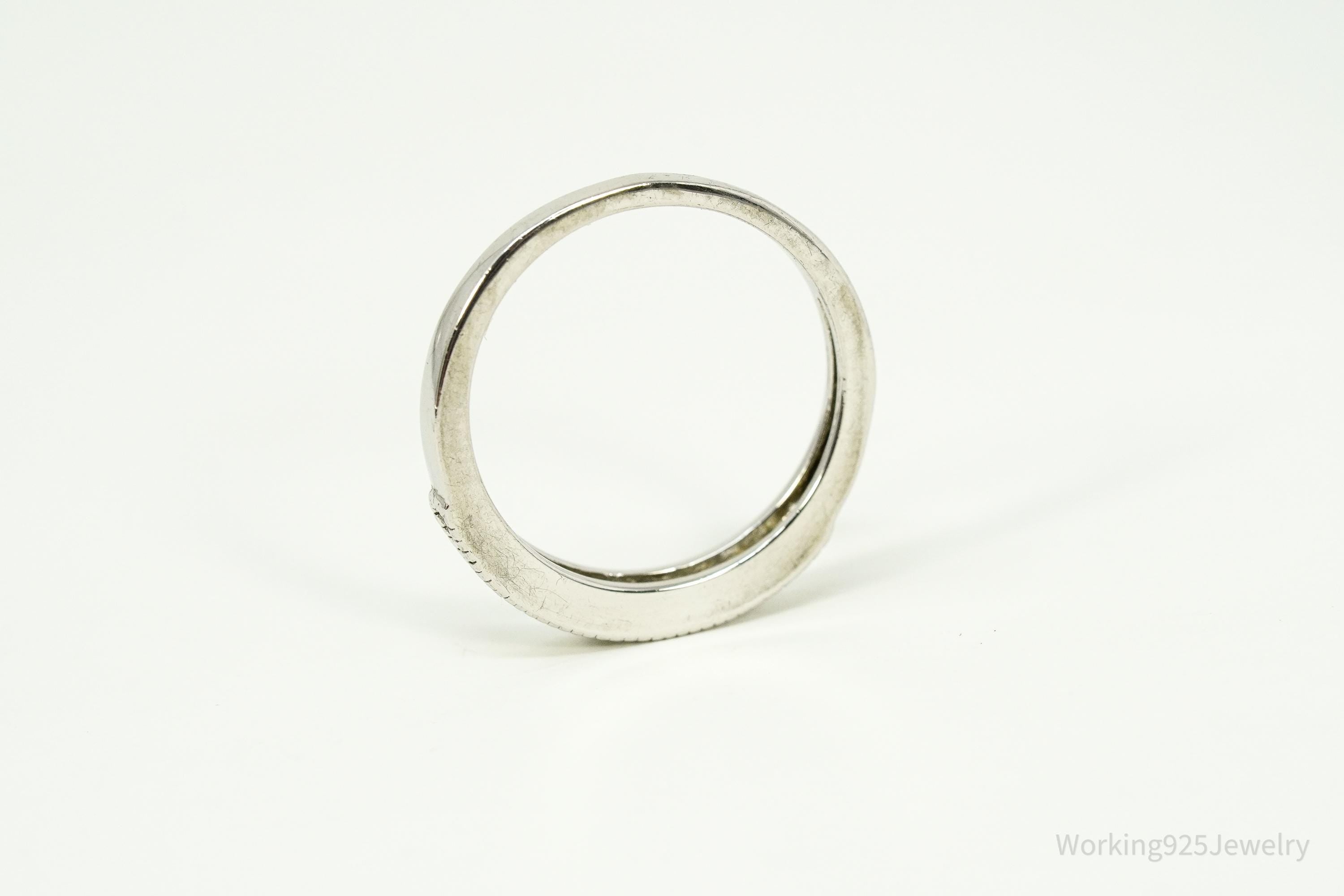 Vintage Cubic Zirconia Sterling Silver Band Ring - Size 6
