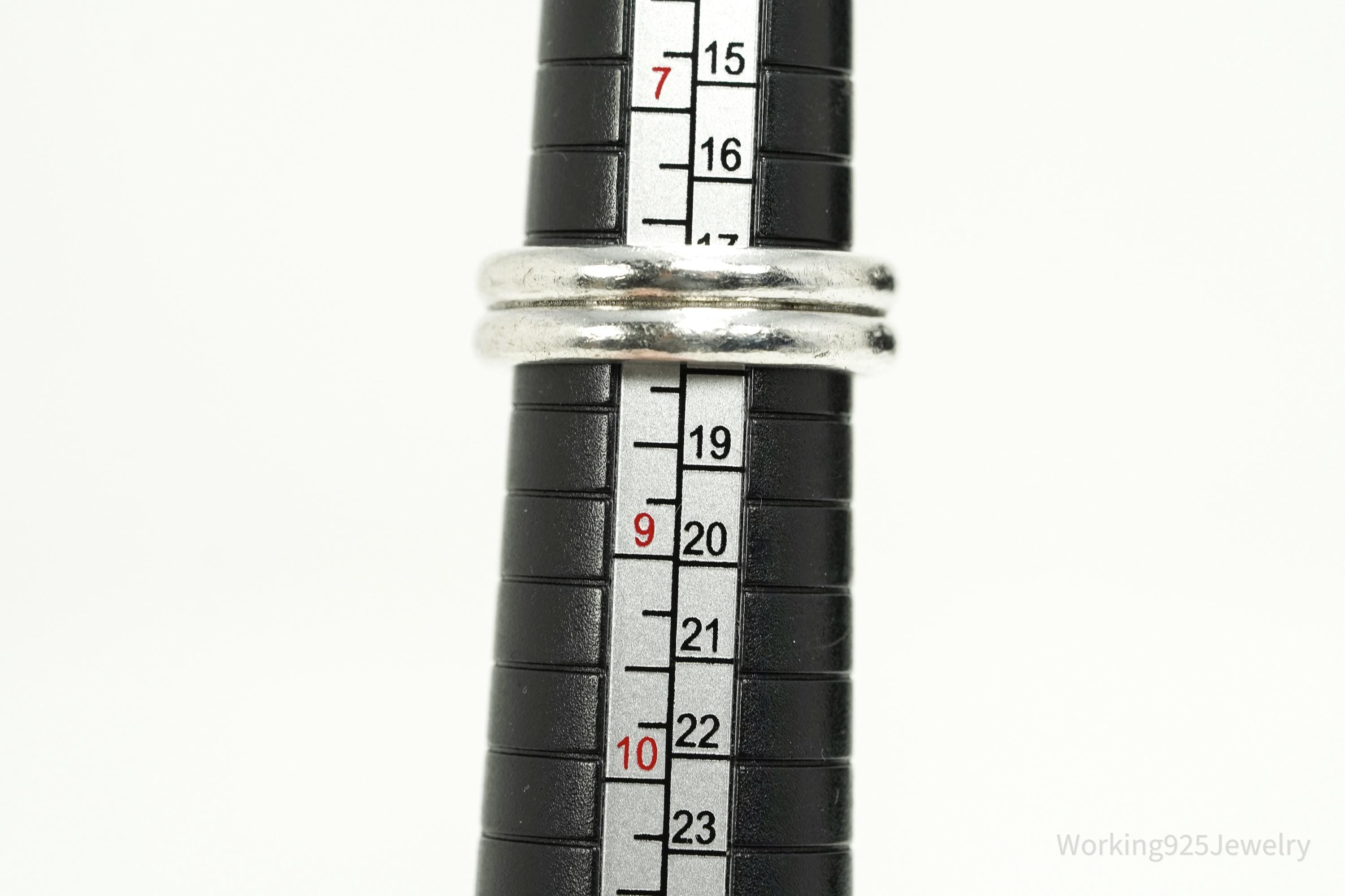 Vintage Early Mexico Designer Carsi Lapis Lazuli Sterling Silver Ring Size 8