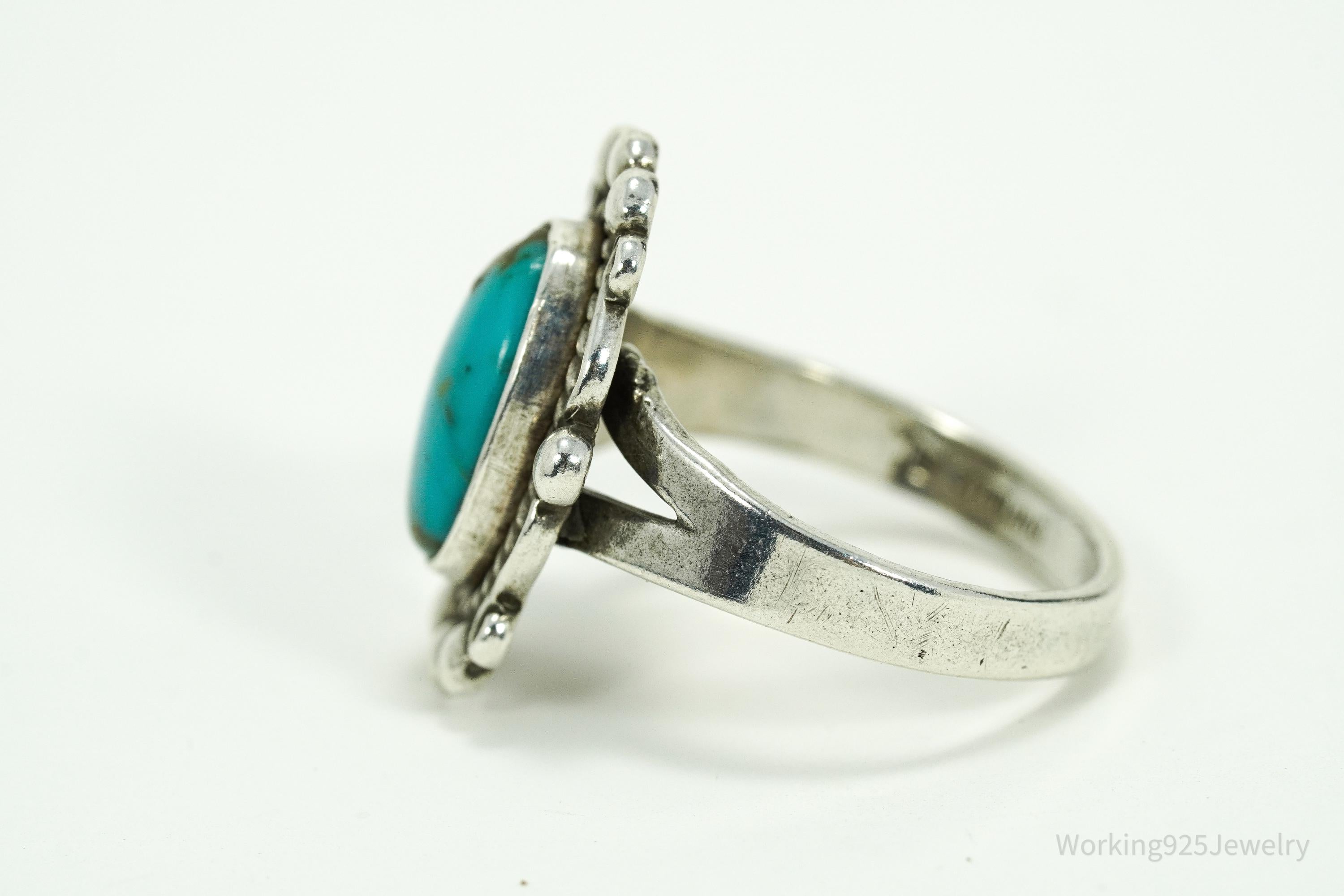 Vintage Native Bell Trading Company Turquoise Sterling Silver Ring - Size 7.25