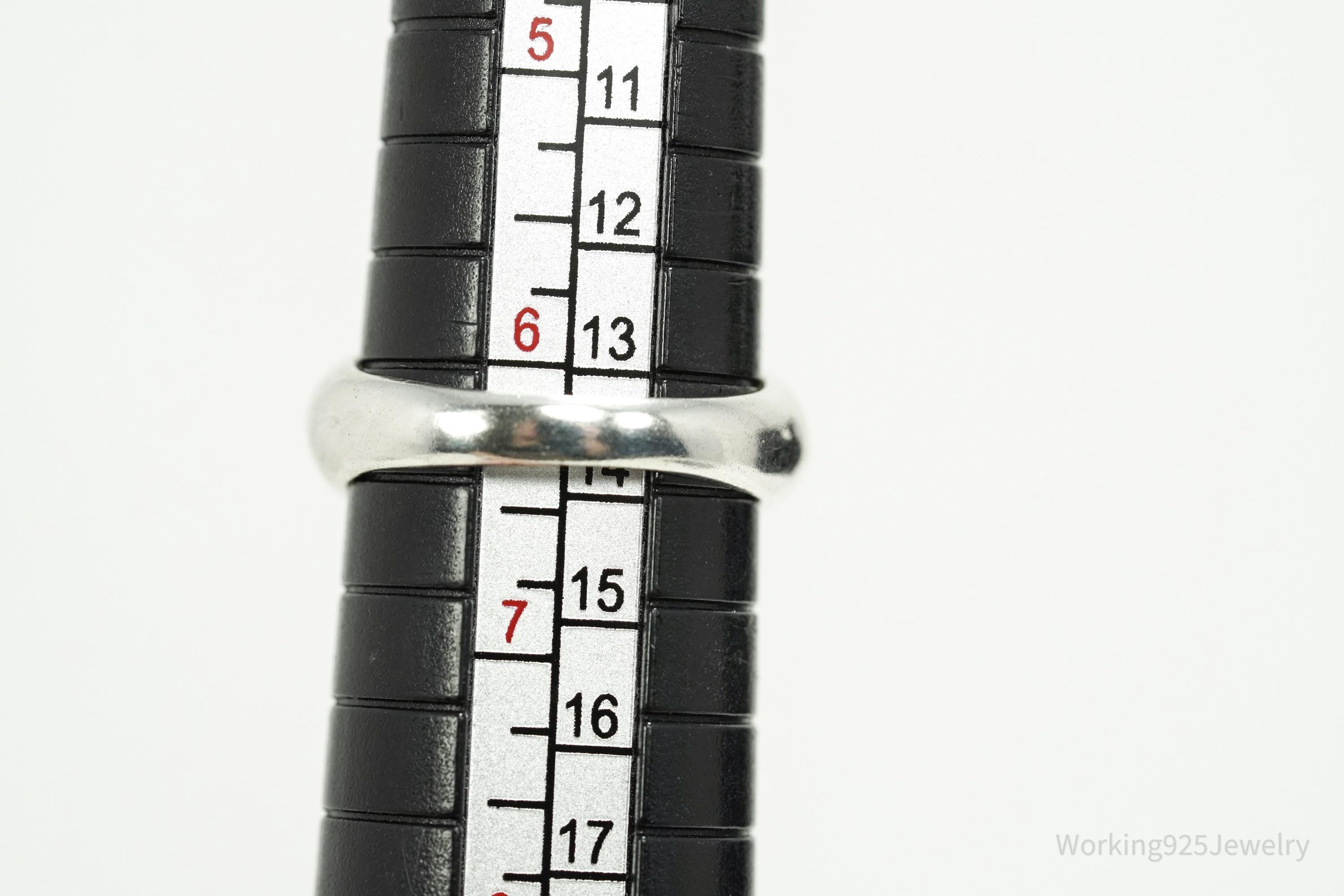 Vintage Art Deco Style Sterling Silver Ring - Size 6.25