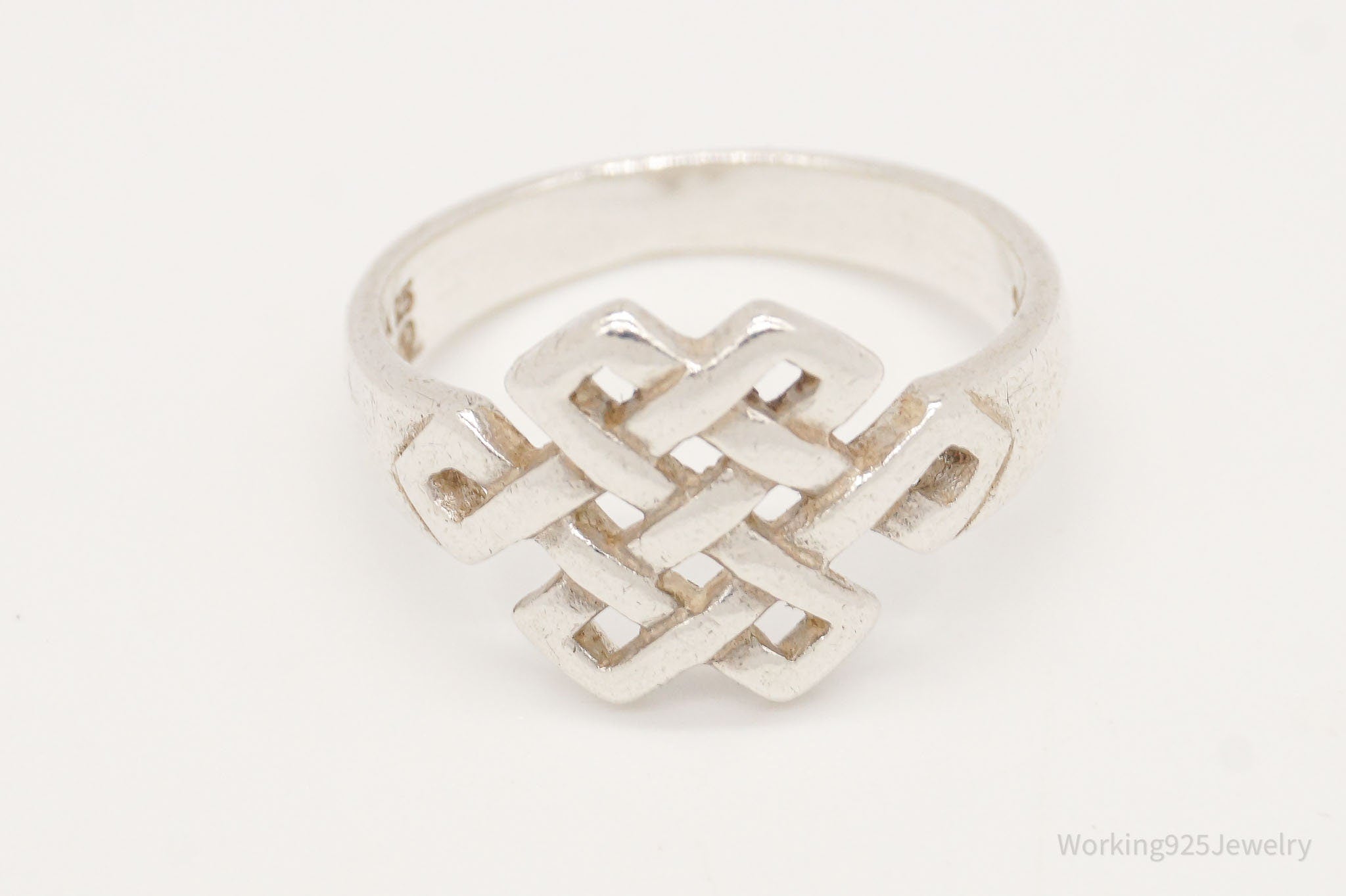 Vintage Celtic Knot Sterling Silver Ring - Size 5.75