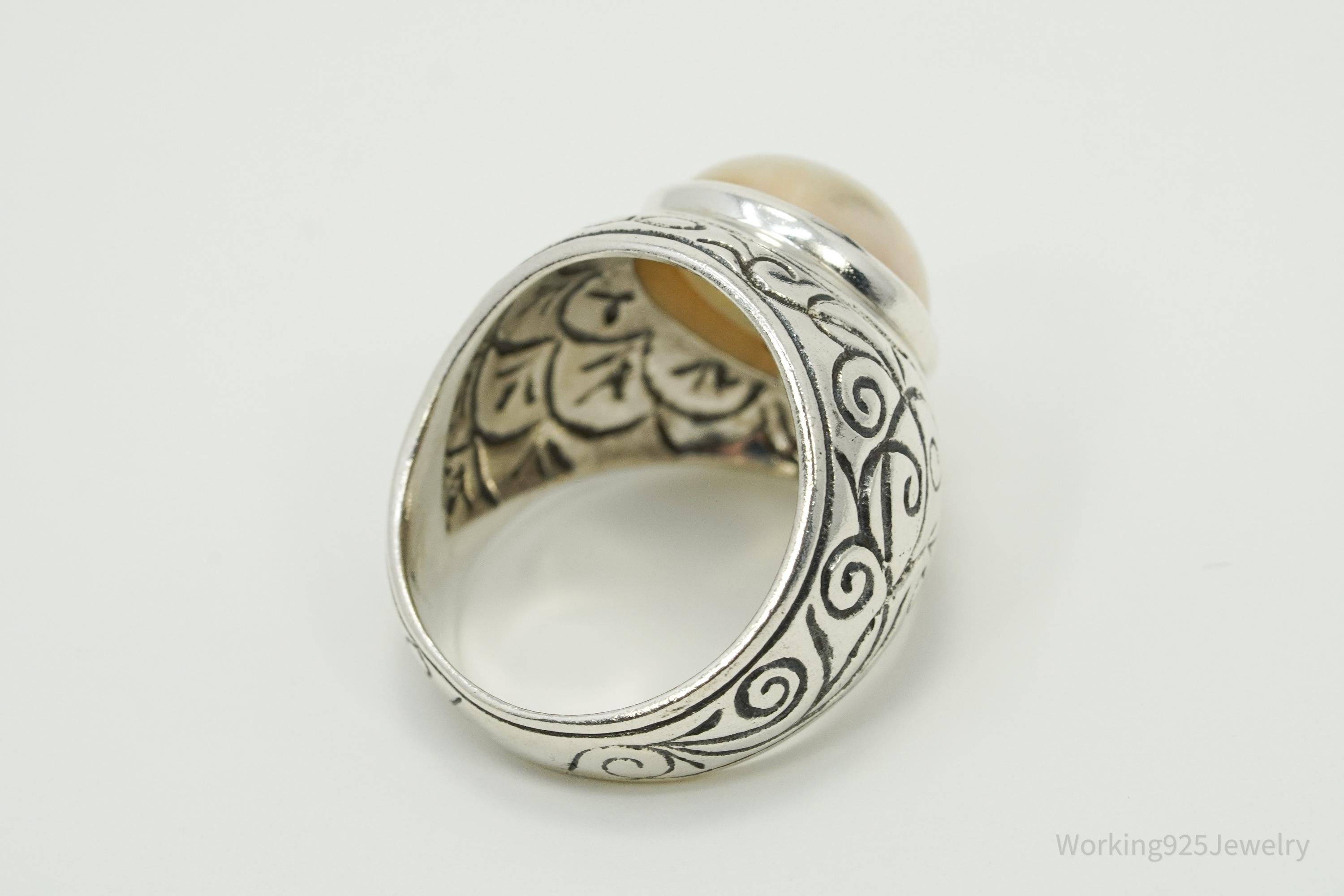 Vintage Pearl Sterling Silver Ring Size 8.25