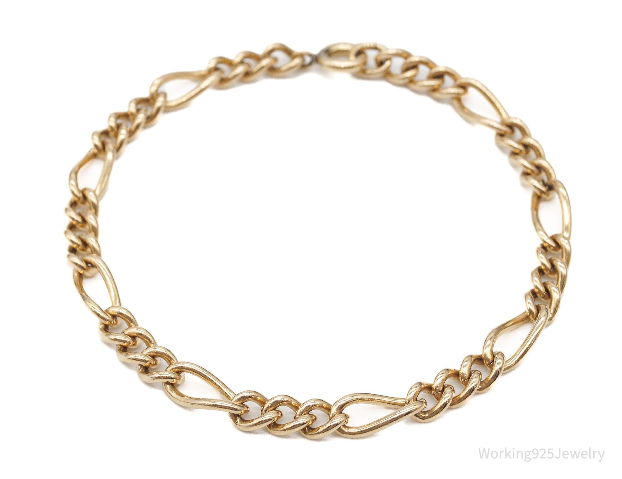 Vintage Retro 1950s 1/20 12K Gold Filled Figaro Chain Bracelet