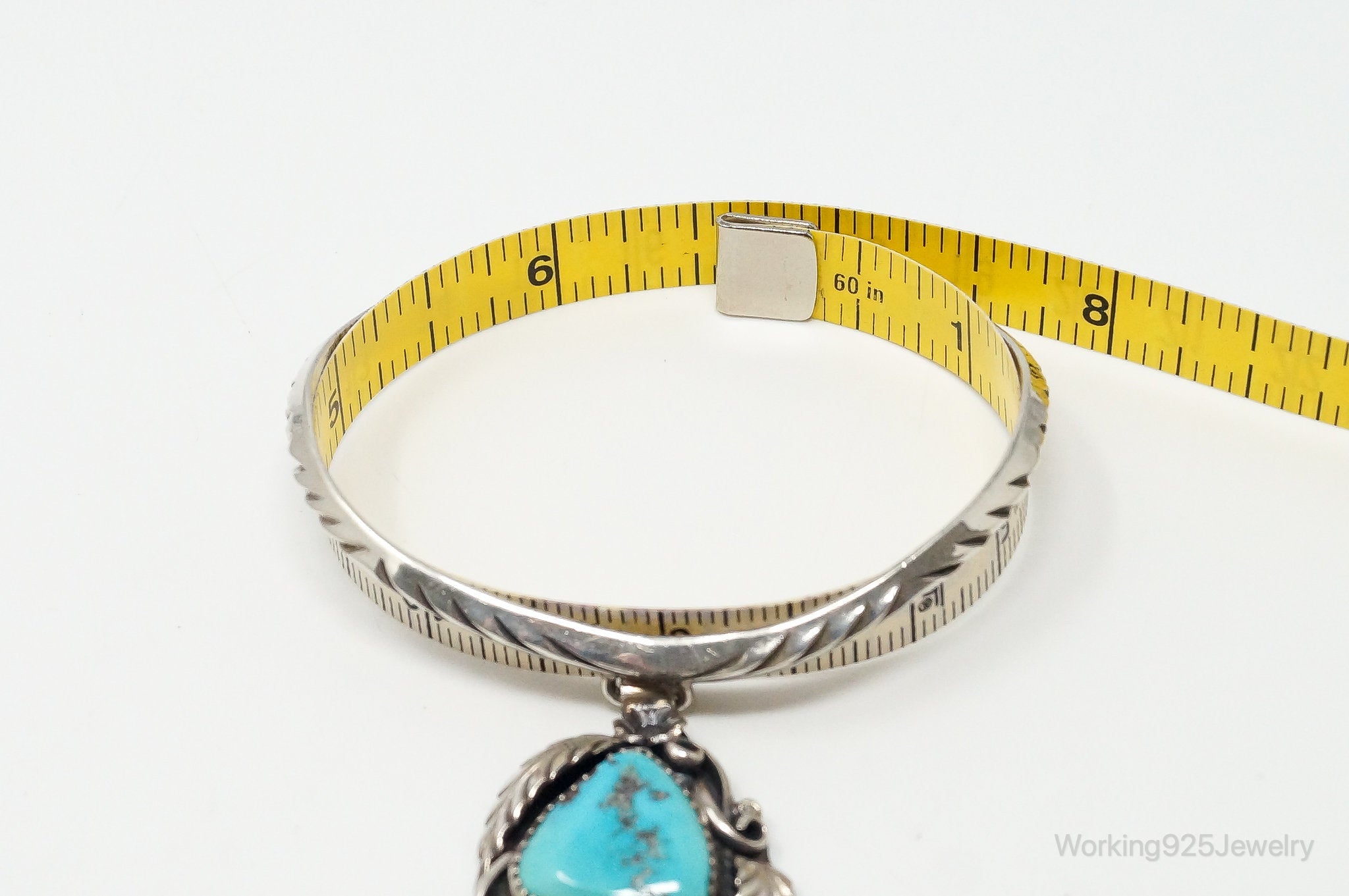 Vintage Native American Turquoise Sterling Silver Bracelet