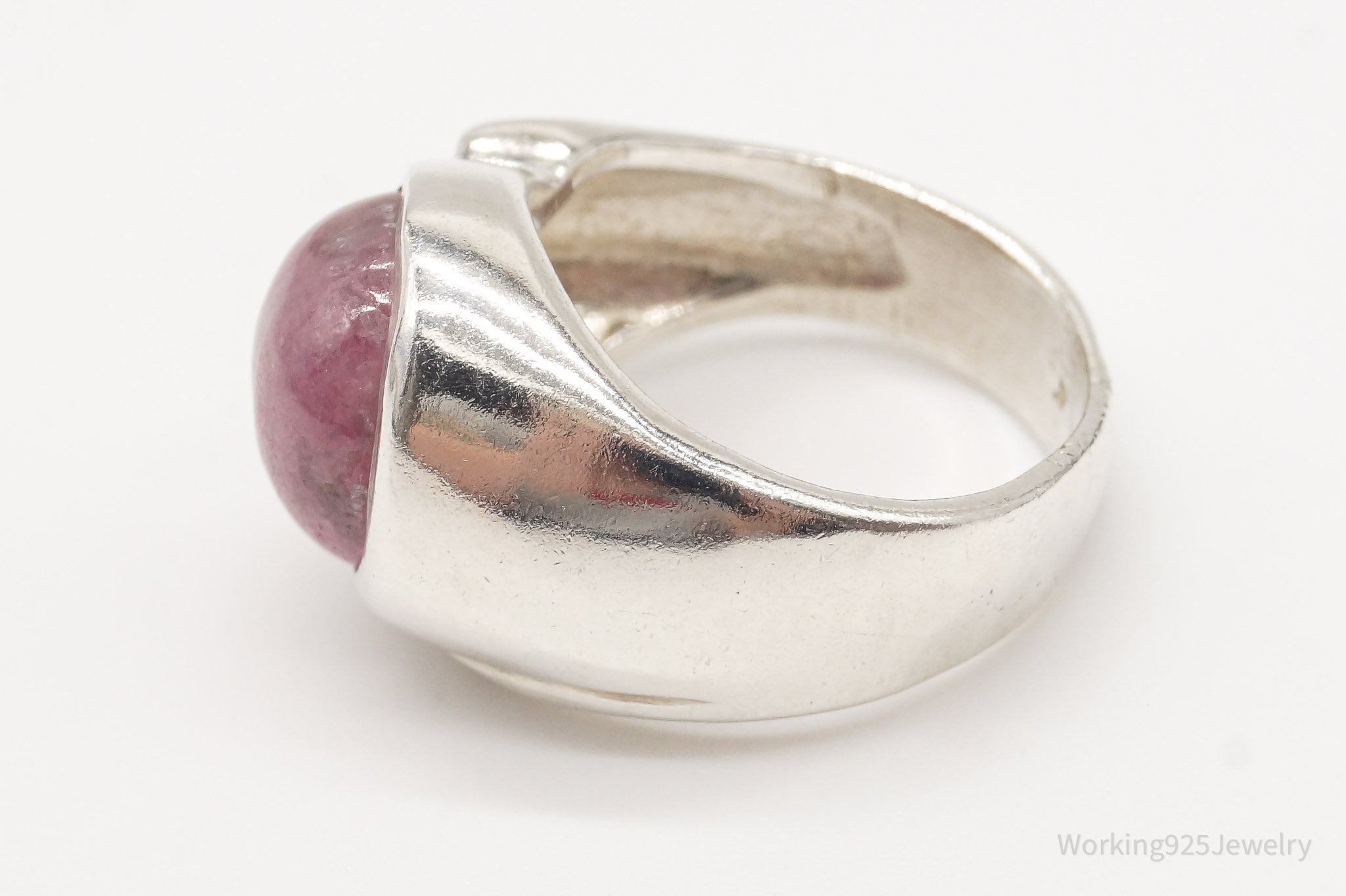 Vintage Rhodonite Silver Ring - Size 5.25