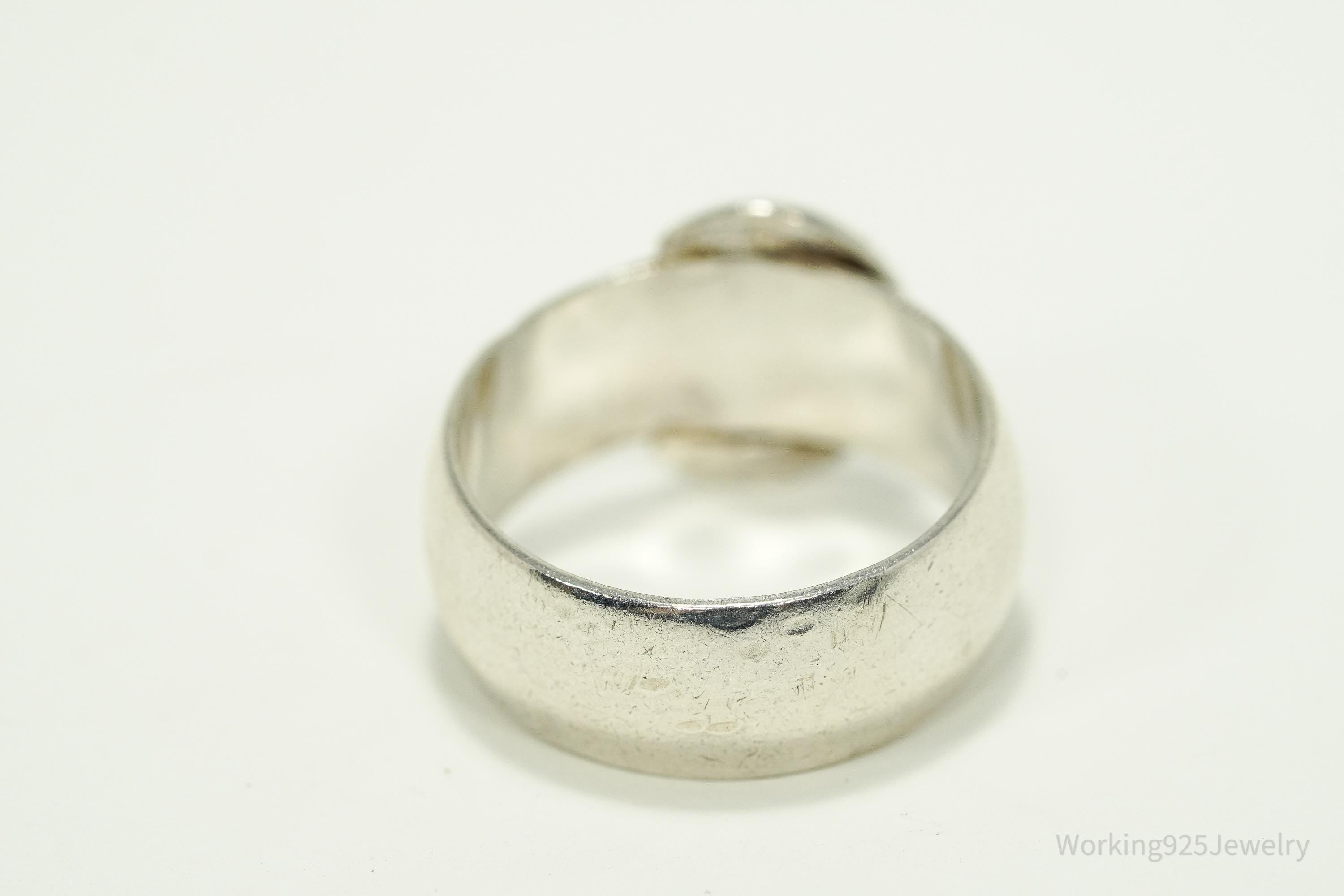 Vintage 1970s Birmingham Buckle Sterling Silver Ring - Size 8.25