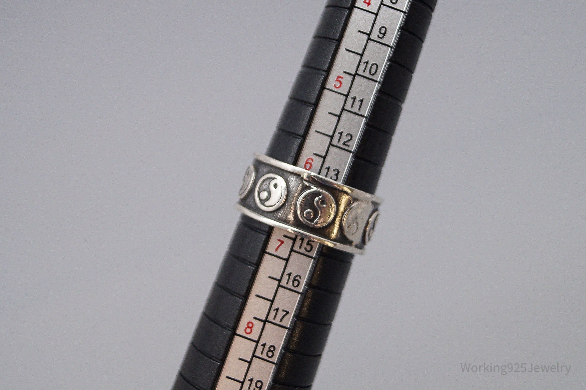 Vintage Yin And Yang Sterling Silver Band Ring - Size 6.5