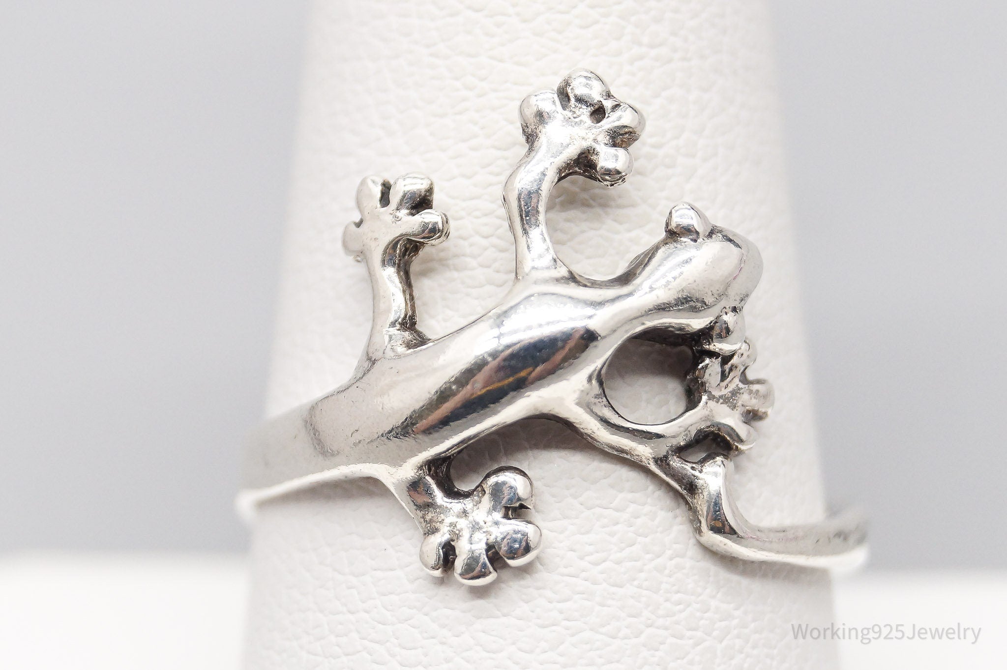 Vintage Wrapped Lizard Sterling Silver Ring Size 9.5