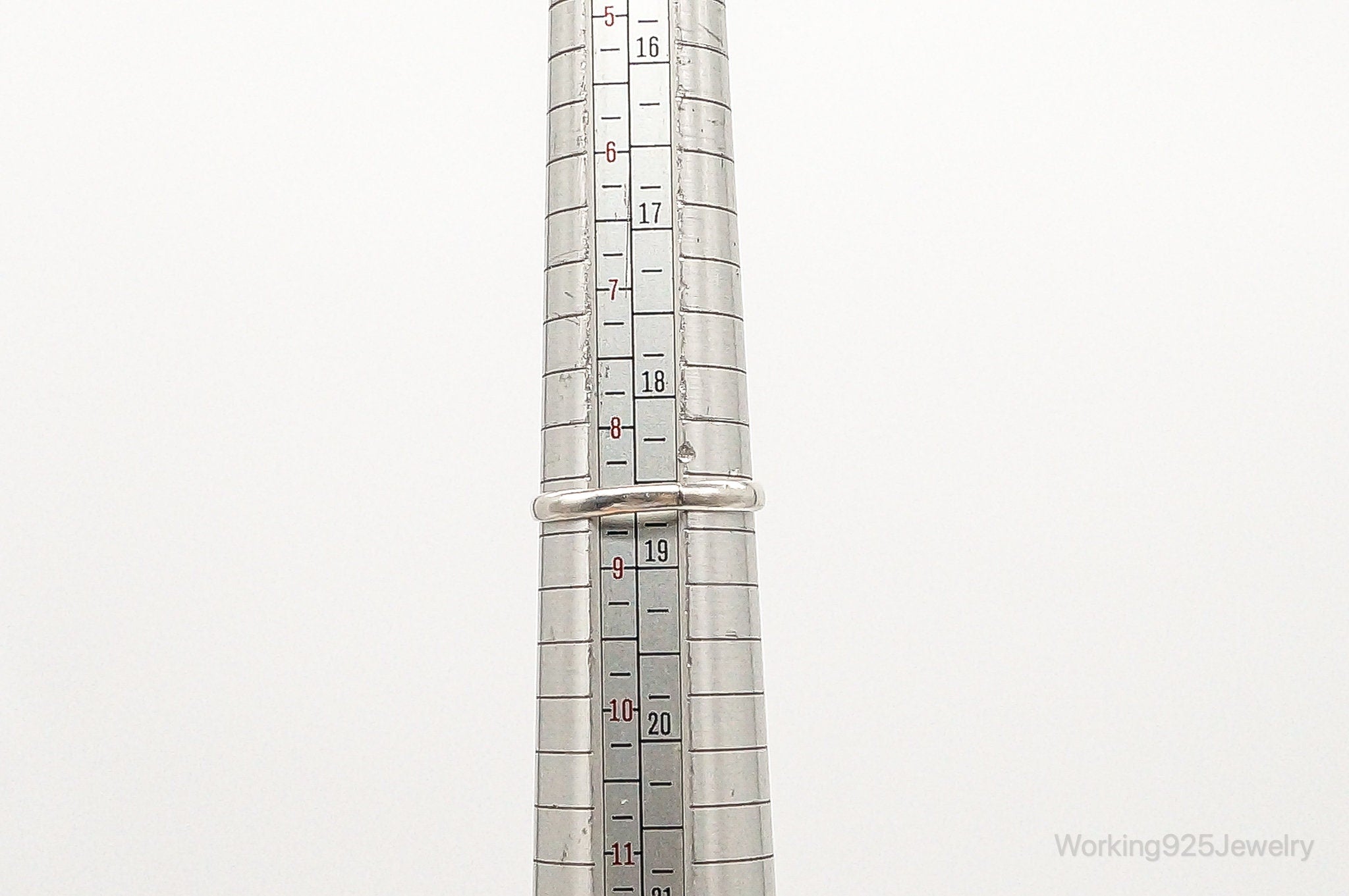 Vintage Amber Modernist Sterling Silver Ring - Size 8.5