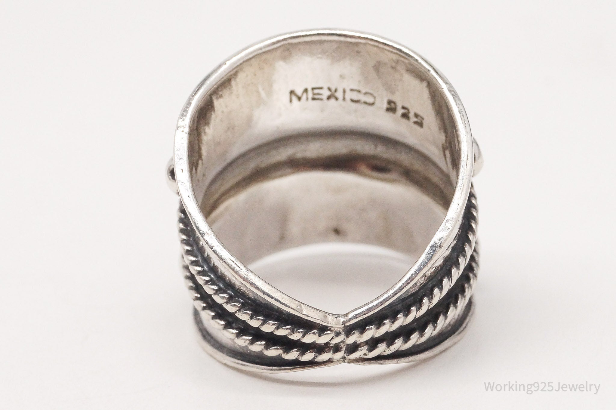 Vintage Mexico Sterling Silver Band Ring - Size 7.5