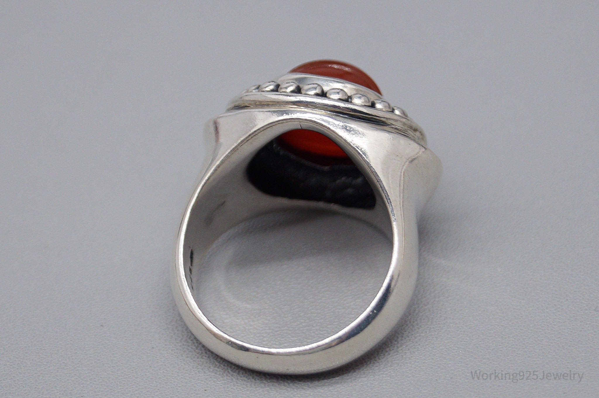 Vintage Designer Doug Paulus Carnelian Sterling Silver Ring - Size 6