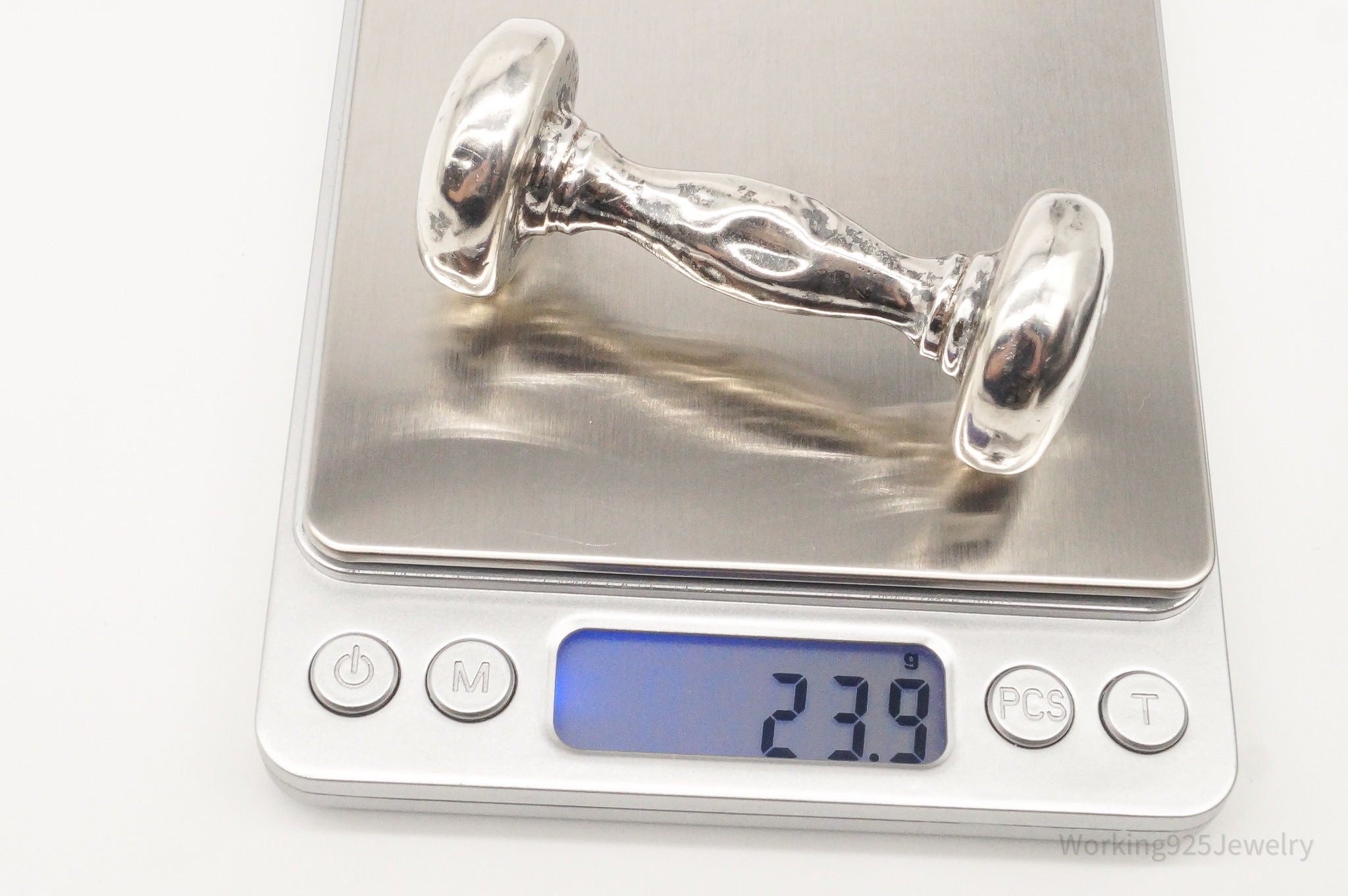 Large Antique Designer Webster Co Sterling Silver Baby Rattle