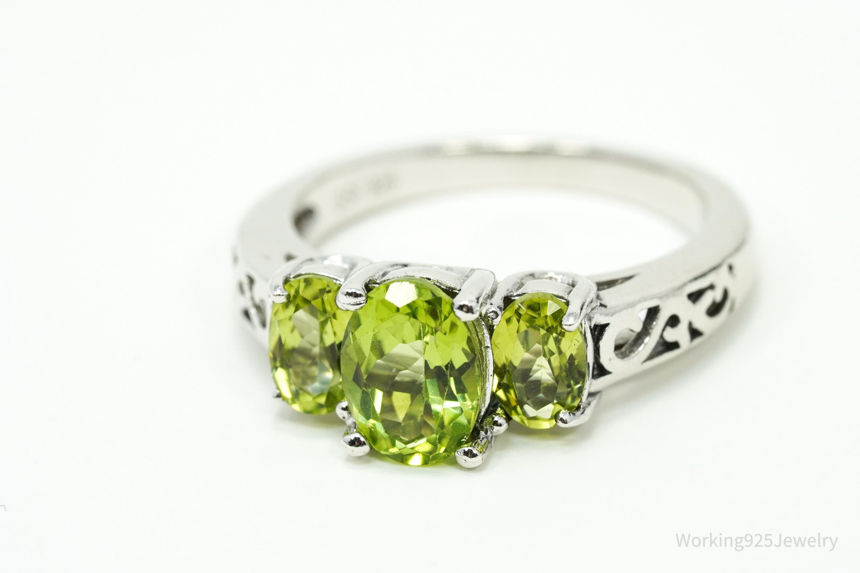 GSK Peridot Sterling Silver Ring - Size 7