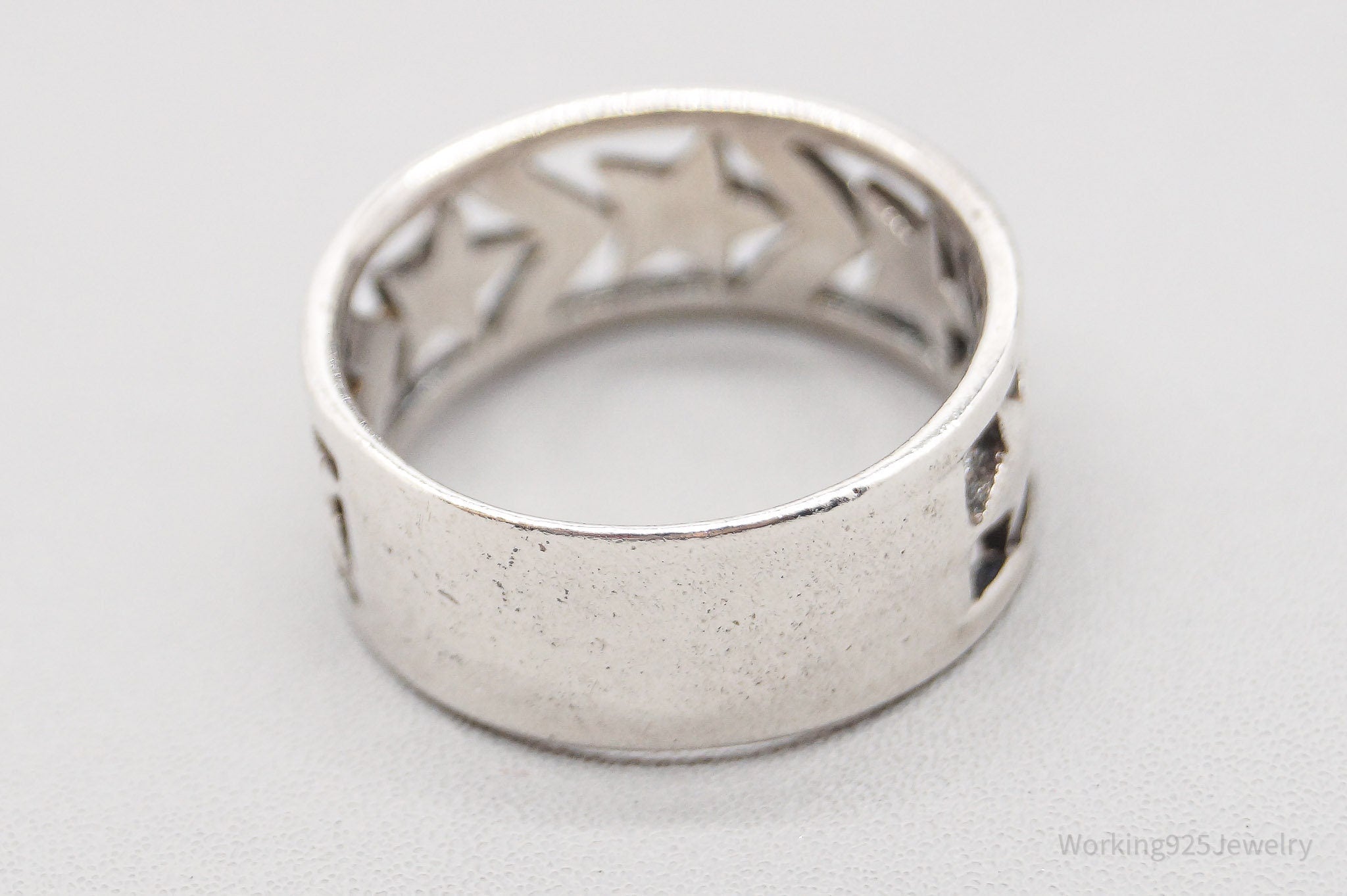 Vintage Boma Star Pattern Sterling Silver Band Ring - Size 7.25