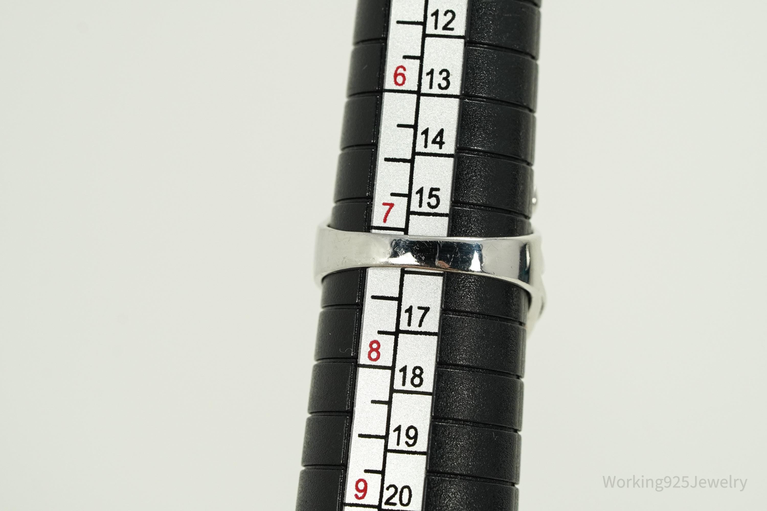 Vintage Designer CFJ White & Tahitian Pearl Sterling Silver Ring Size 7.25