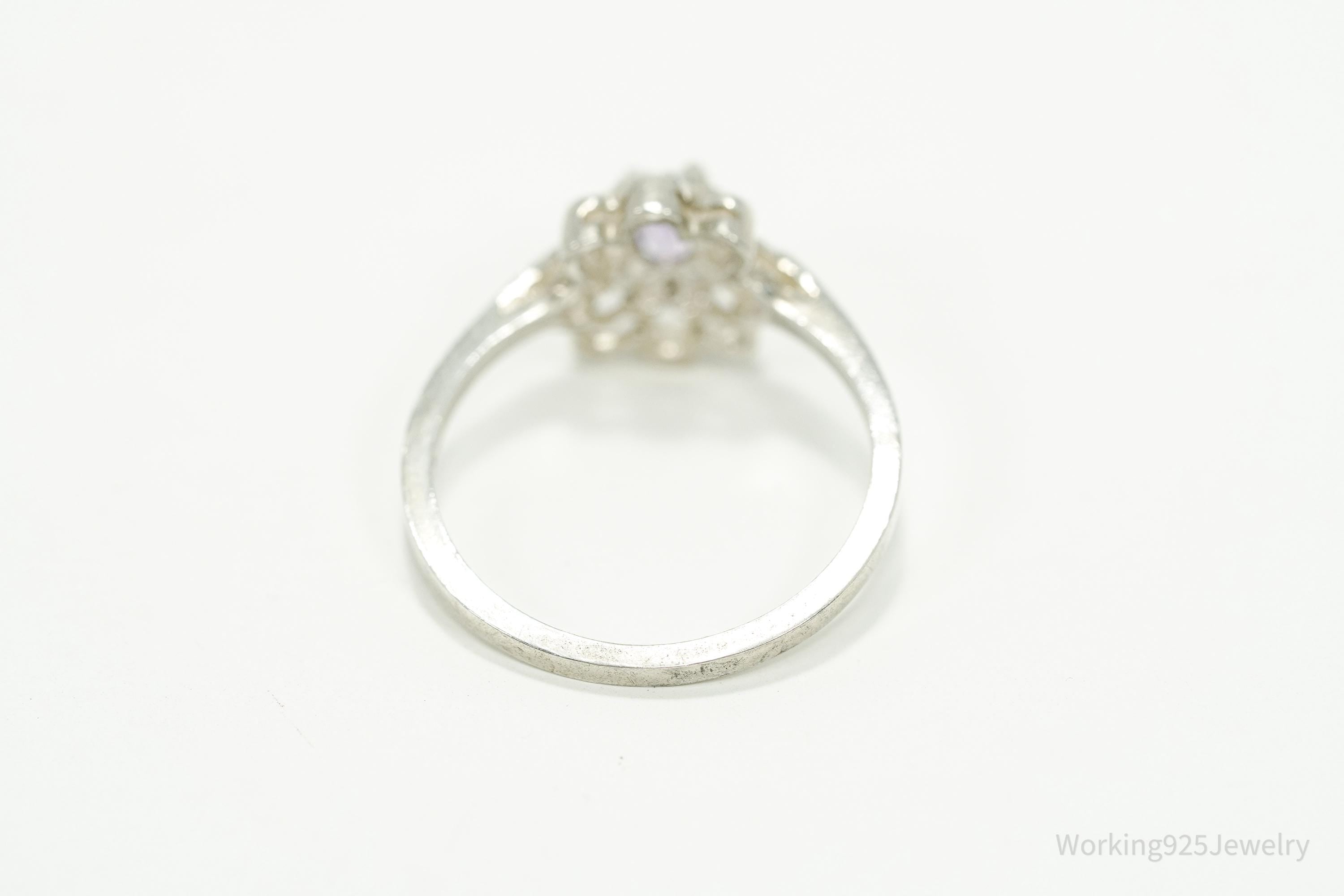 Vintage Amethyst Sterling Silver Ring - Size 6.75
