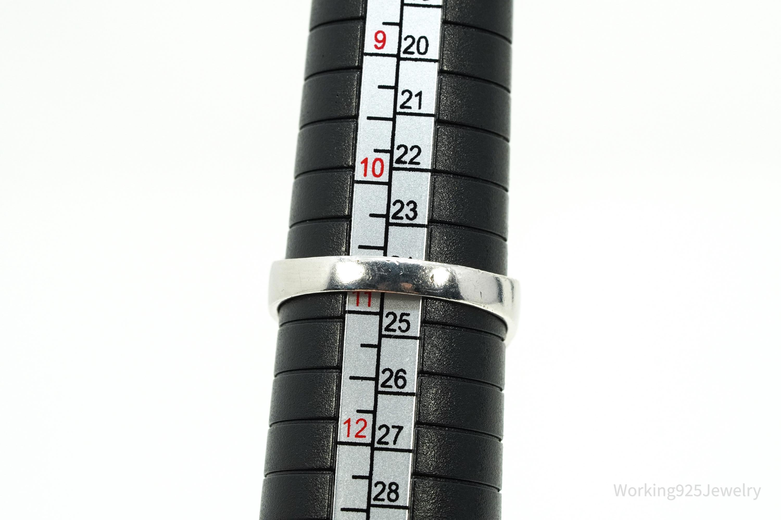 Vintage Designer CFJ White & Tahitian Pearl Sterling Silver Ring Size 10.75